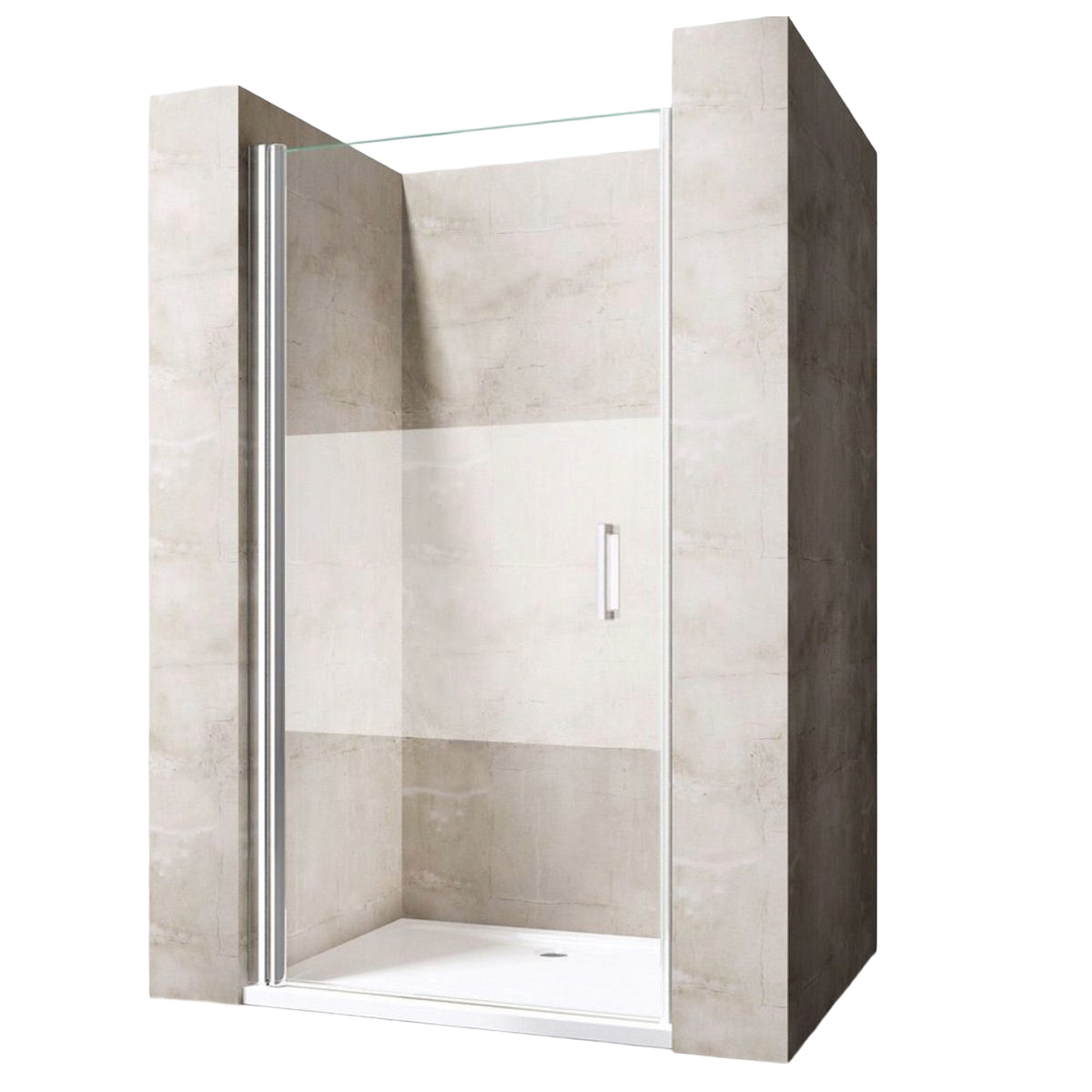 Usa de dus, Sablata partial, Deschidere 180°, montaj reversibil, Dimensiune: 90x195 cm, tratament Nano Easy Clean, EGO-24