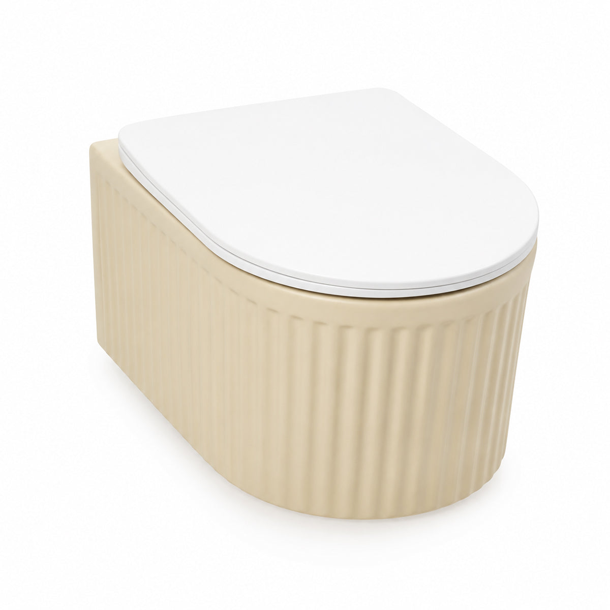 Vas WC, montaj suspendat, Jasmine Mat cu riflaj vertical, Sistem Tornado Flush, 49x36 cm, ceramica sanitara, Firenze