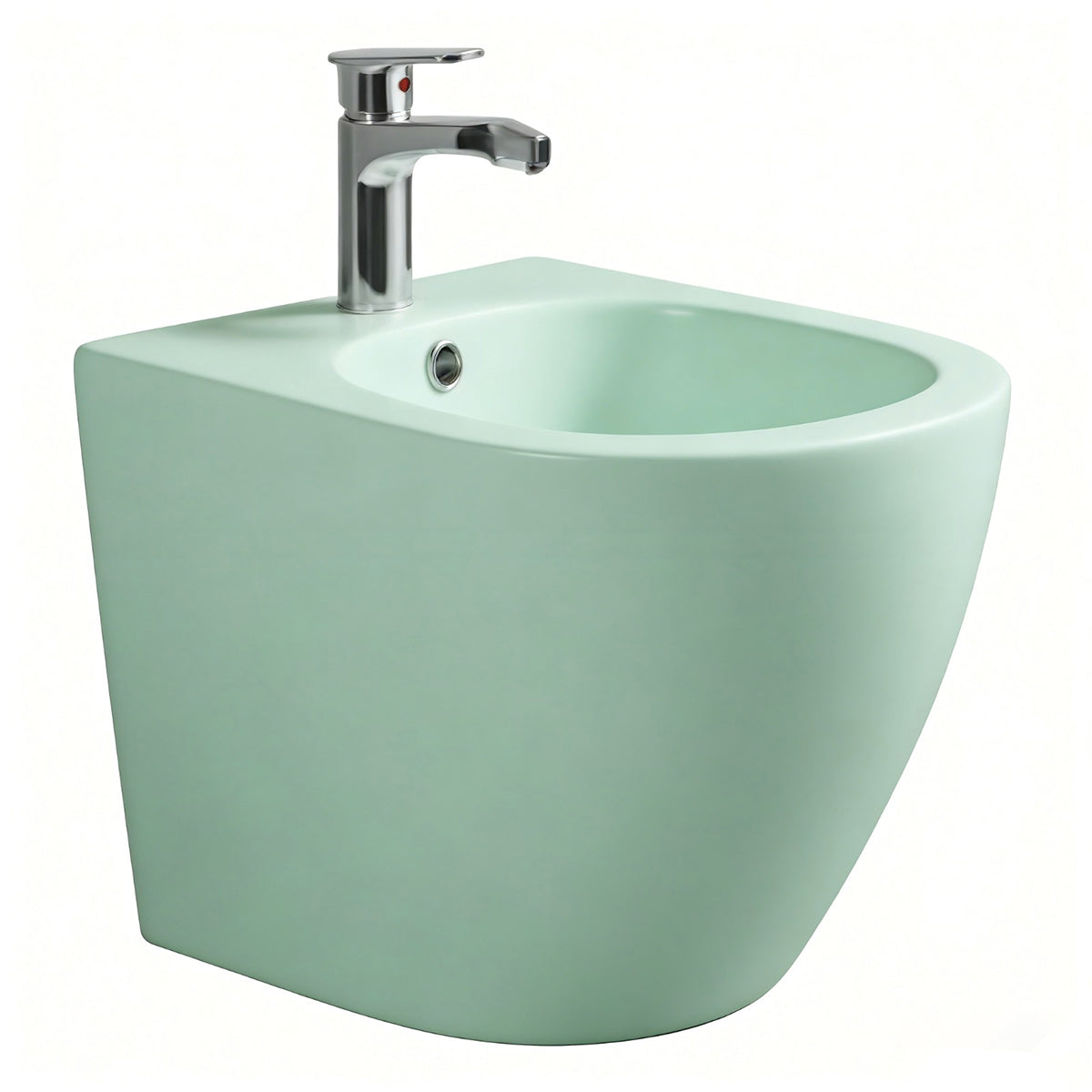 Vas bideu, ceramica sanitara, Verde Mint Mat, Power Colour, 59x36 cm montaj podea, cu preaplin, Galo