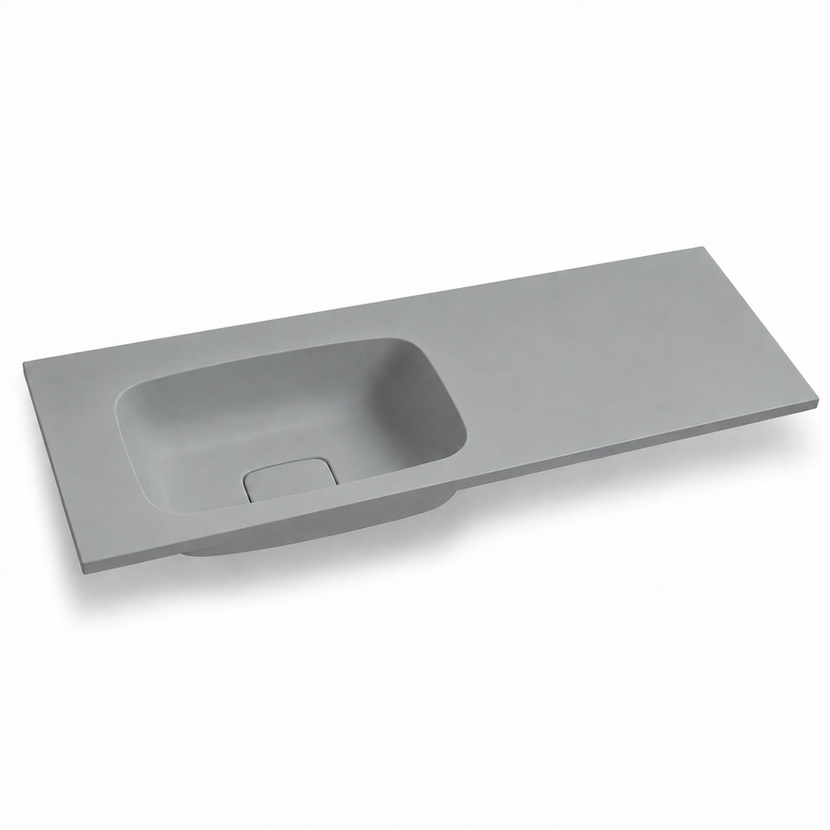 Lavoar, compozit mineral, Gri ciment Mat, scurgere ascunsa, montaj semi-incastrat, 100x50 cm, Florence