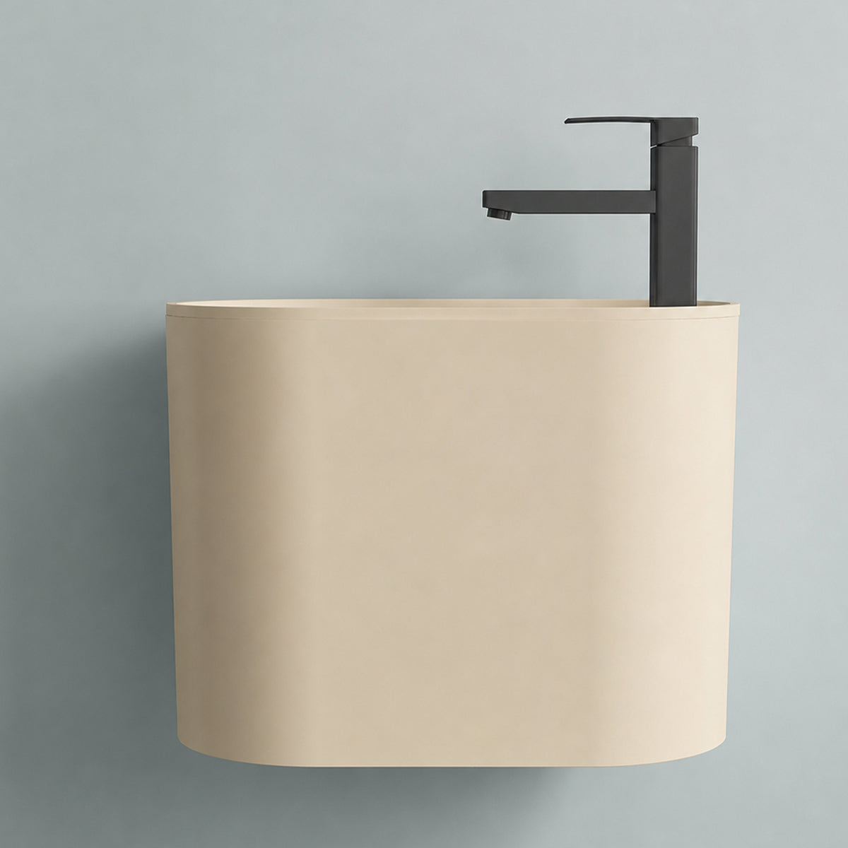 Lavoar, montaj suspendat, Jasmine Mat, 50x28 cm, cu gaura de baterie, Siena