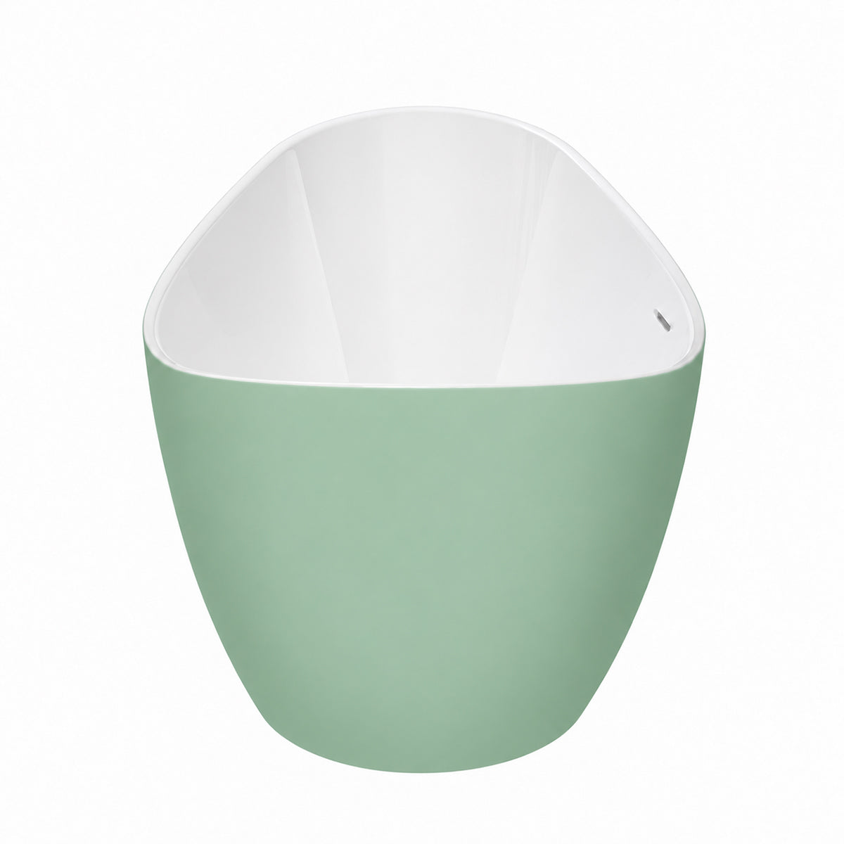 Cada de baie, freestanding, acril, ventil si preaplin crom inclus, Verde Mint Mat exterior Alb Lucios interior, 160x80 cm, Cairo