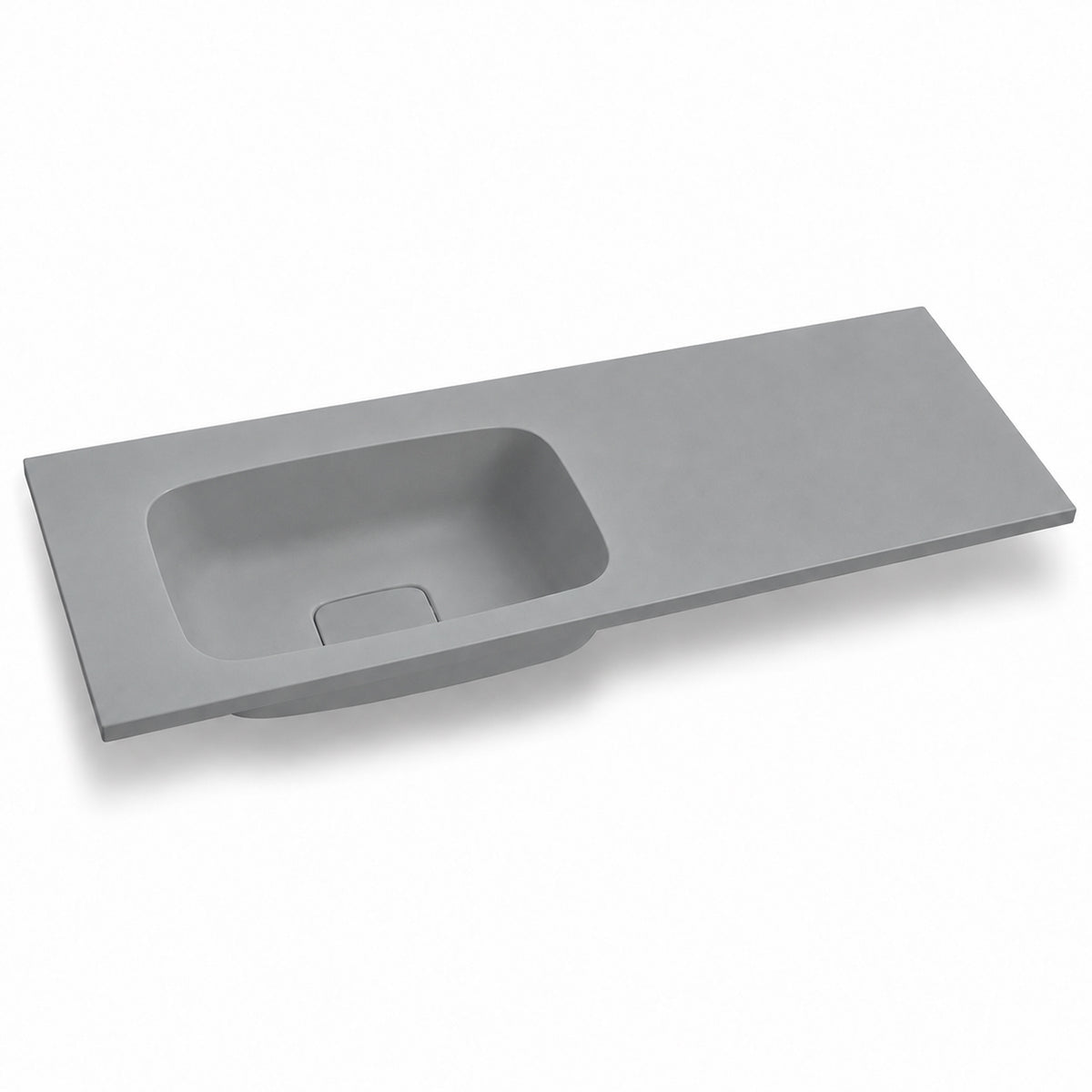 Lavoar, compozit mineral, Gri ciment Mat, scurgere ascunsa, montaj semi-incastrat, 100x50 cm, Florence