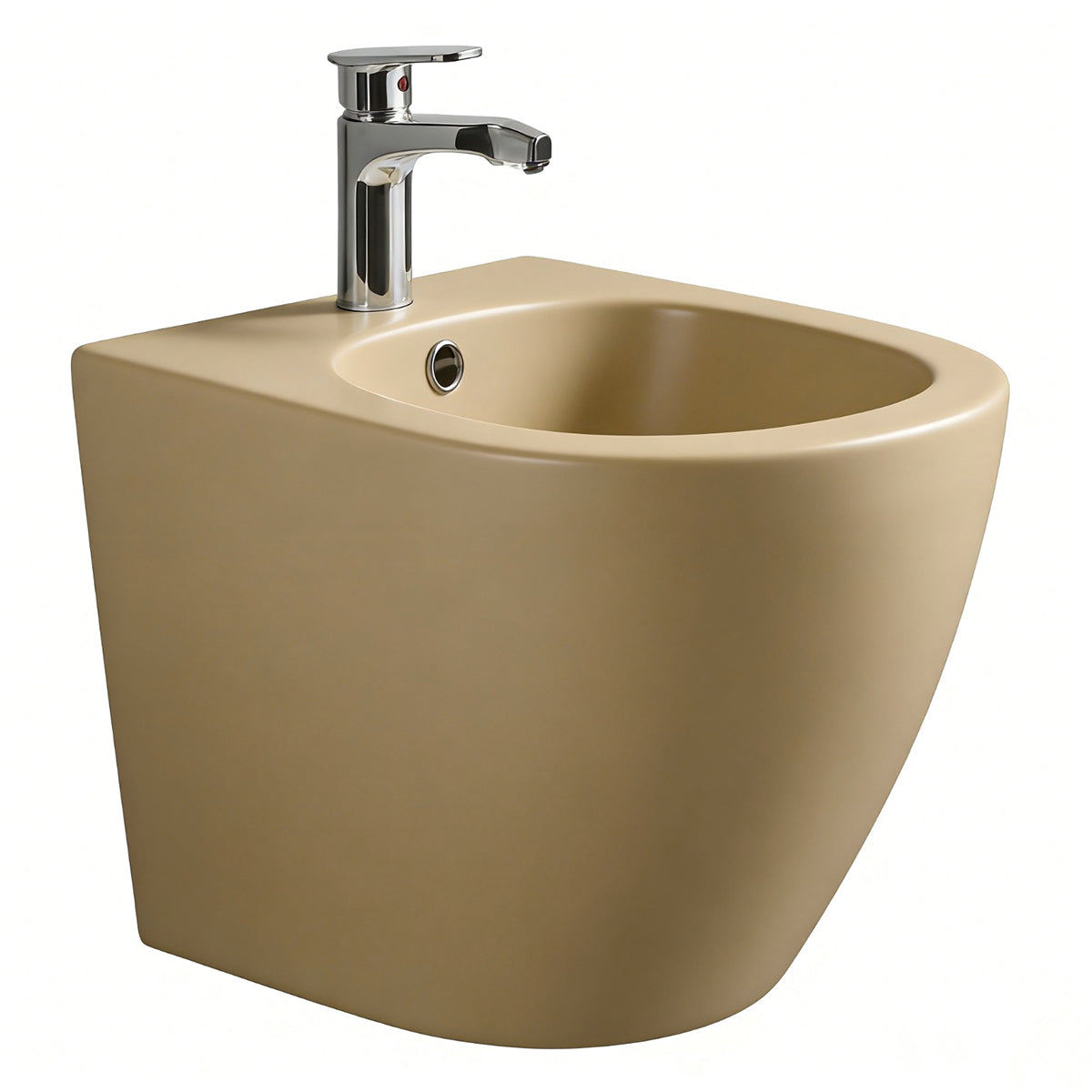 Vas bideu, ceramica sanitara, Jasmine Mat, Power Colour, 56x36 cm montaj podea, cu preaplin, Galo