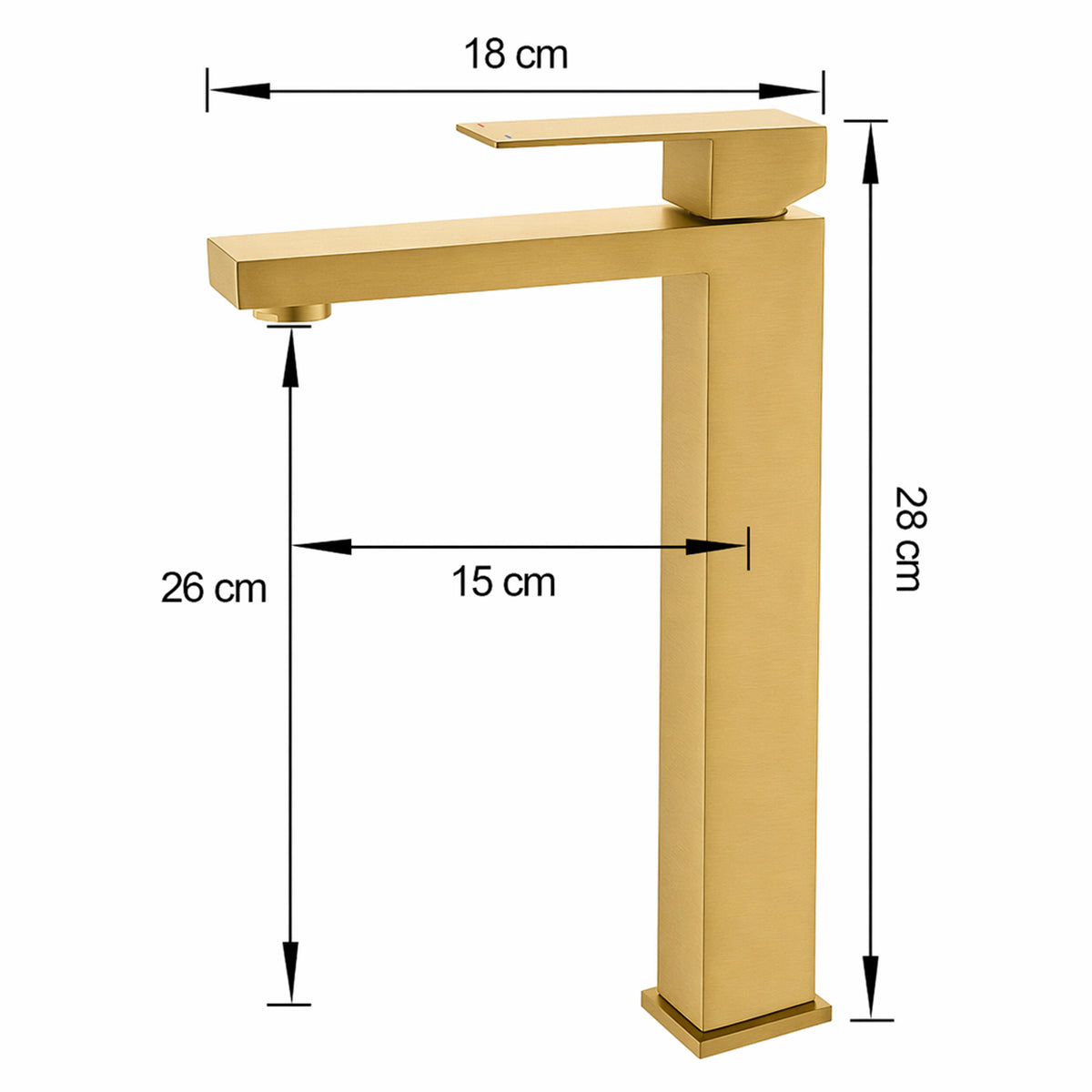 Baterie lavoar, perlator, montaj pe blat, Auriu Mat, inaltime 30 cm, Mira