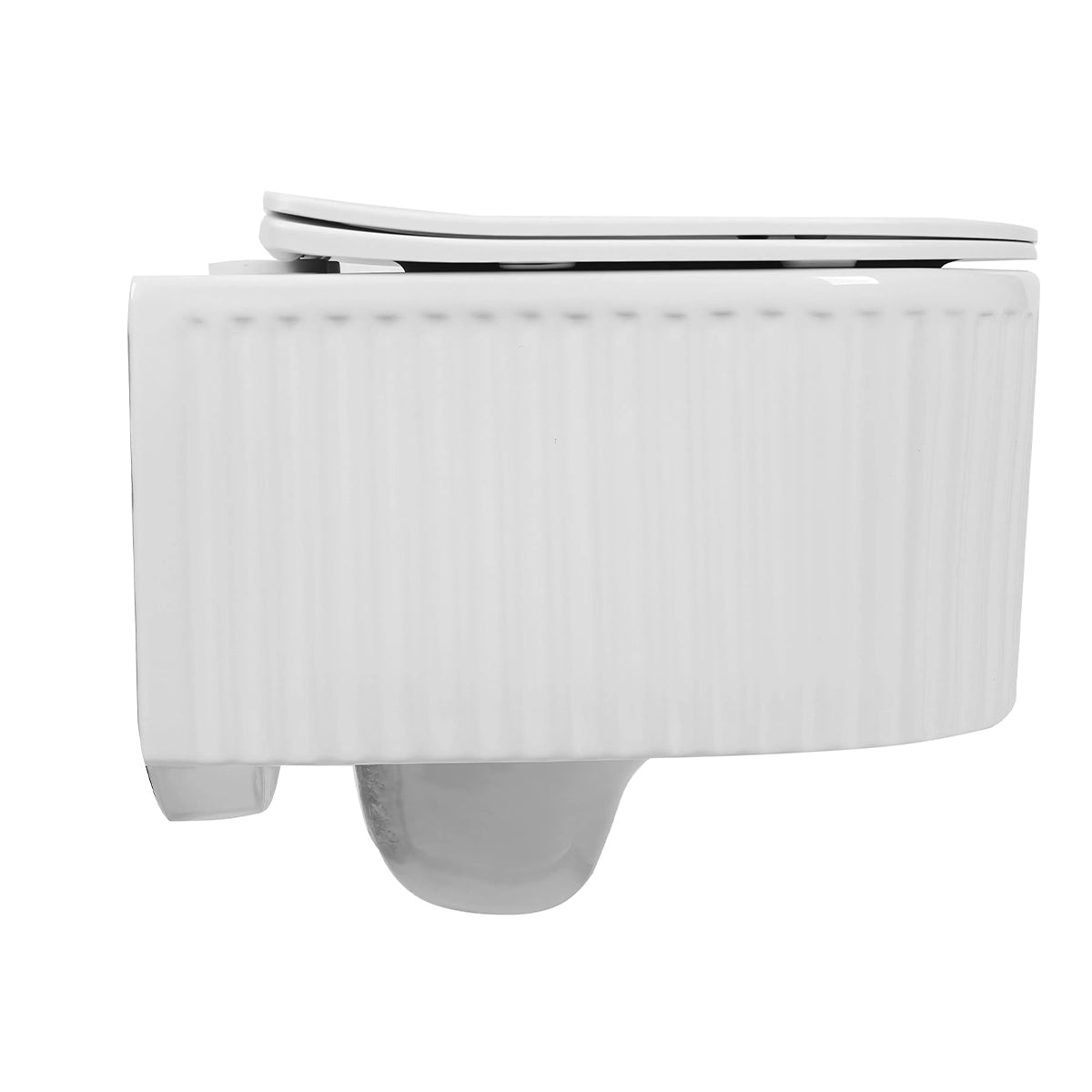 Vas WC, montaj suspendat, Alb Lucios cu riflaj vertical, Sistem Tornado Flush, 49x36 cm, ceramica sanitara, Firenze