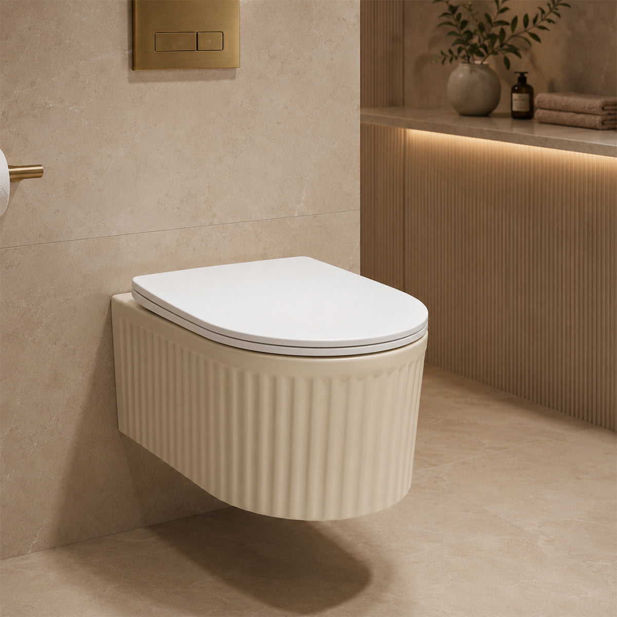 Vas WC, montaj suspendat, Jasmine Mat cu riflaj vertical, Sistem Tornado Flush, 49x36 cm, ceramica sanitara, Firenze