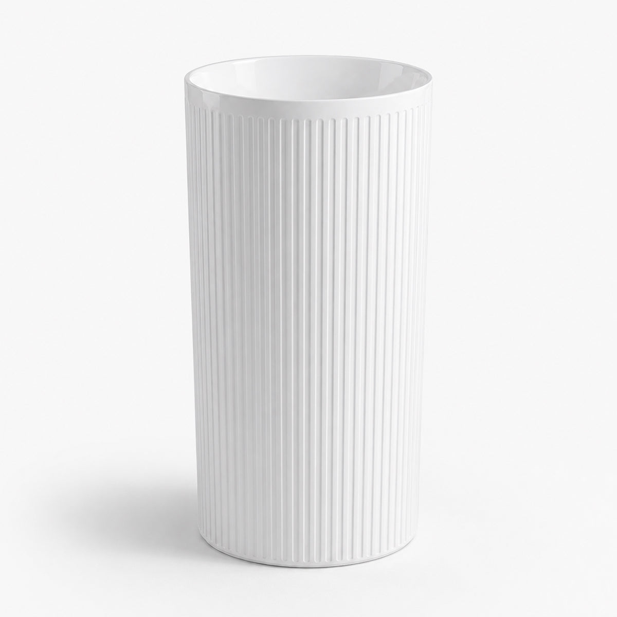 Lavoar freestanding alb lucios cu riflaj vertical, 45x45x85 cm, fara gaura de baterie, ceramica sanitara, Firenze
