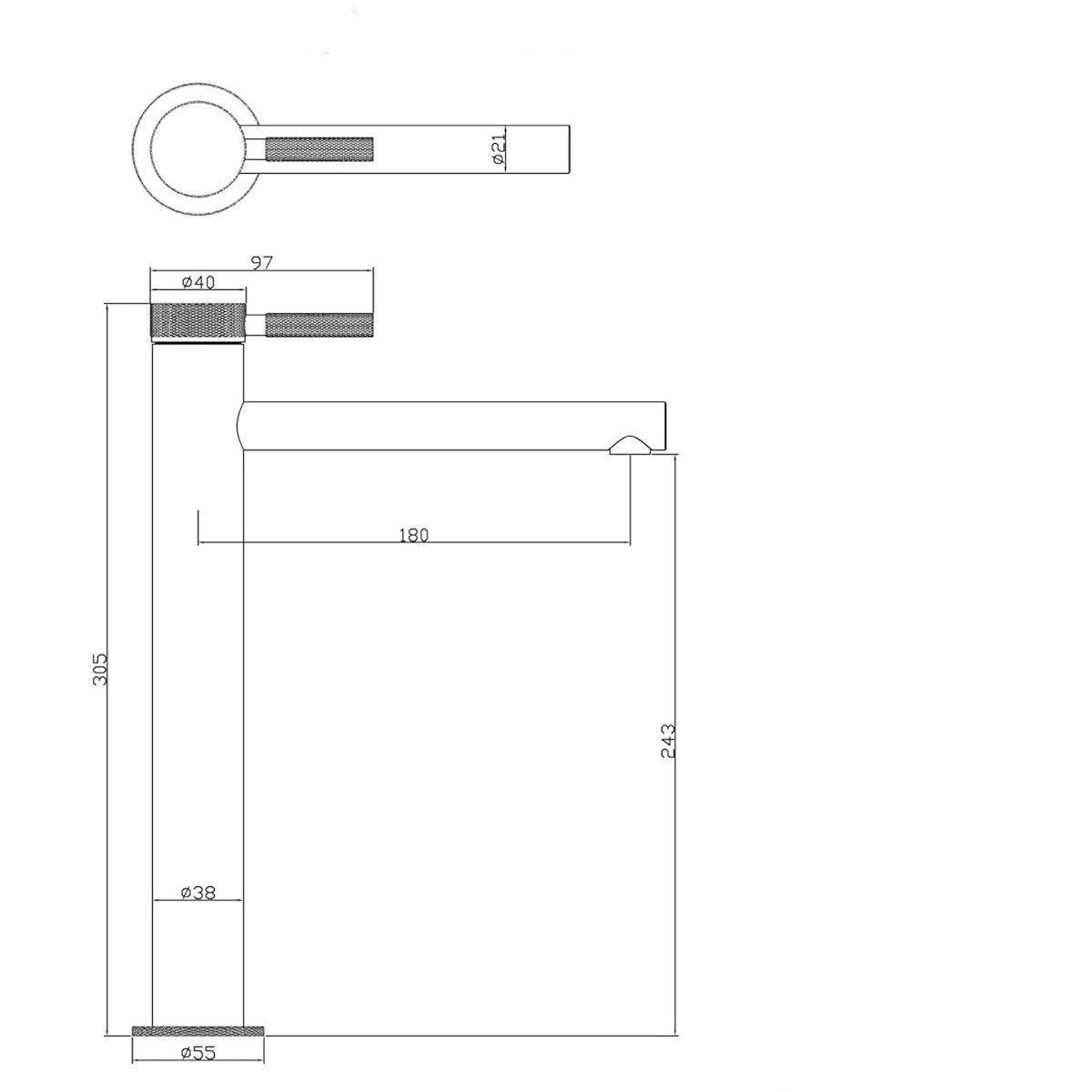 Baterie lavoar EGO-Tiona White High, montaj pe blat, finisaj Alb Mat, perlator aer, design deosebit