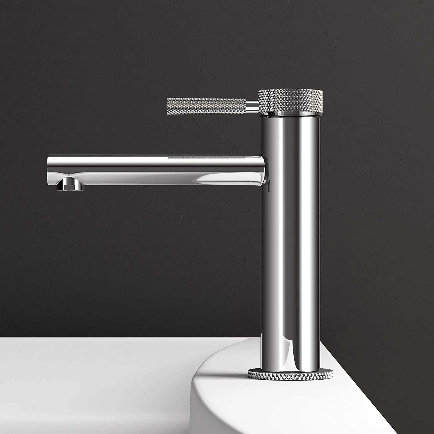 Baterie lavoar EGO-Tiona Chrome, montaj pe lavoar, finisaj Crom, perlator aer, design deosebit