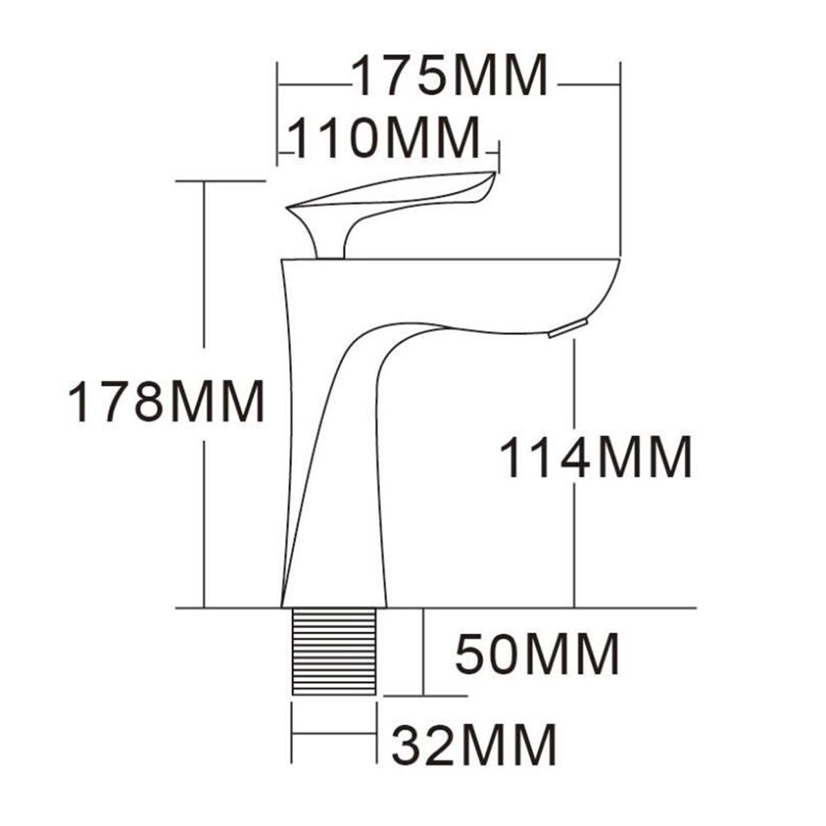 Baterie lavoar Brandi, Auriu periat, inaltime 17.8 cm, montaj pe lavoar