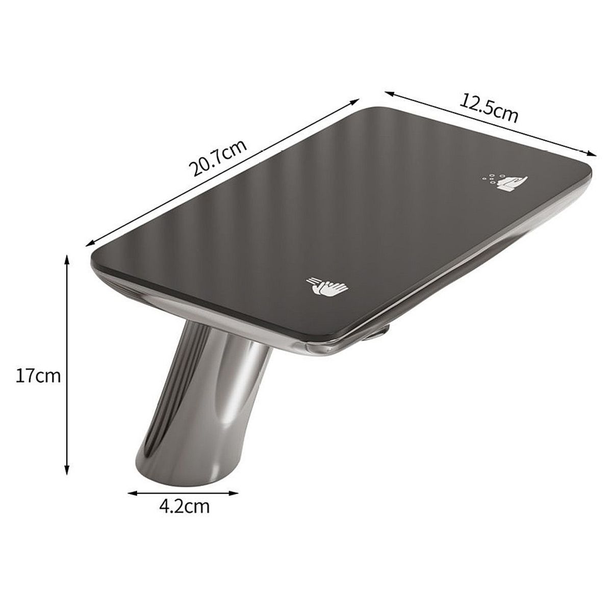 Baterie lavoar, Display Digital afisare Led, apa calda/rece, senzor pentru apa si sapun, rezervor 5 L, Negru, Anais