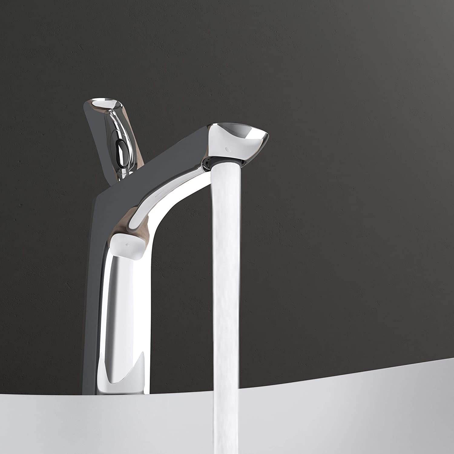 Baterie lavoar EGO-Brandi Chrome, montaj pe blat, finisaj Crom, perlator aer, design deosebit