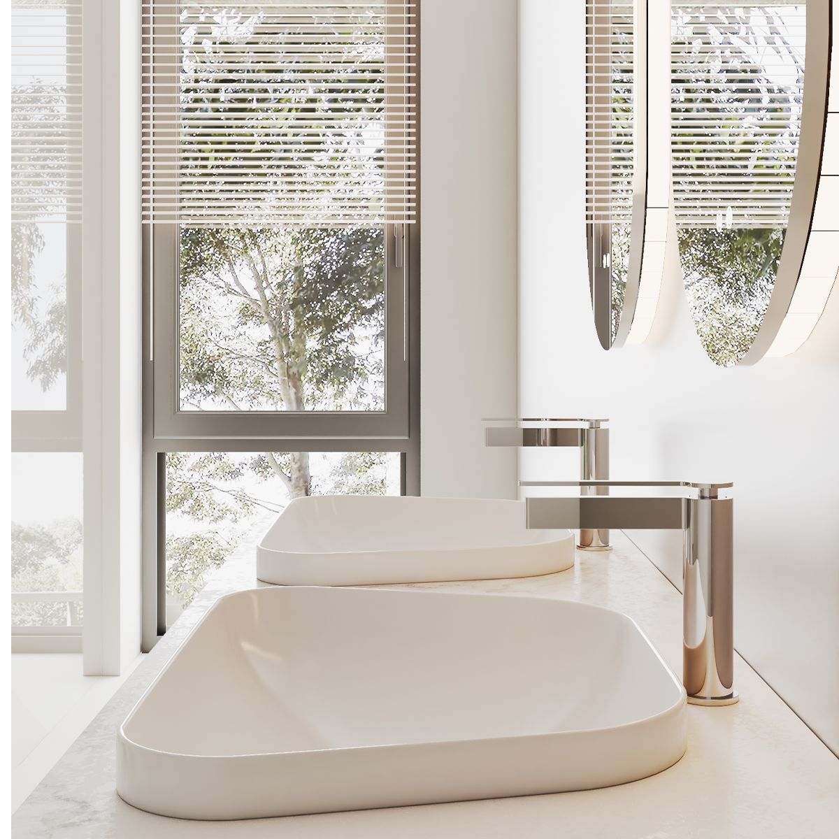 Baterie lavoar, maner si pipa slim, Crom, montaj pe blat, Elis