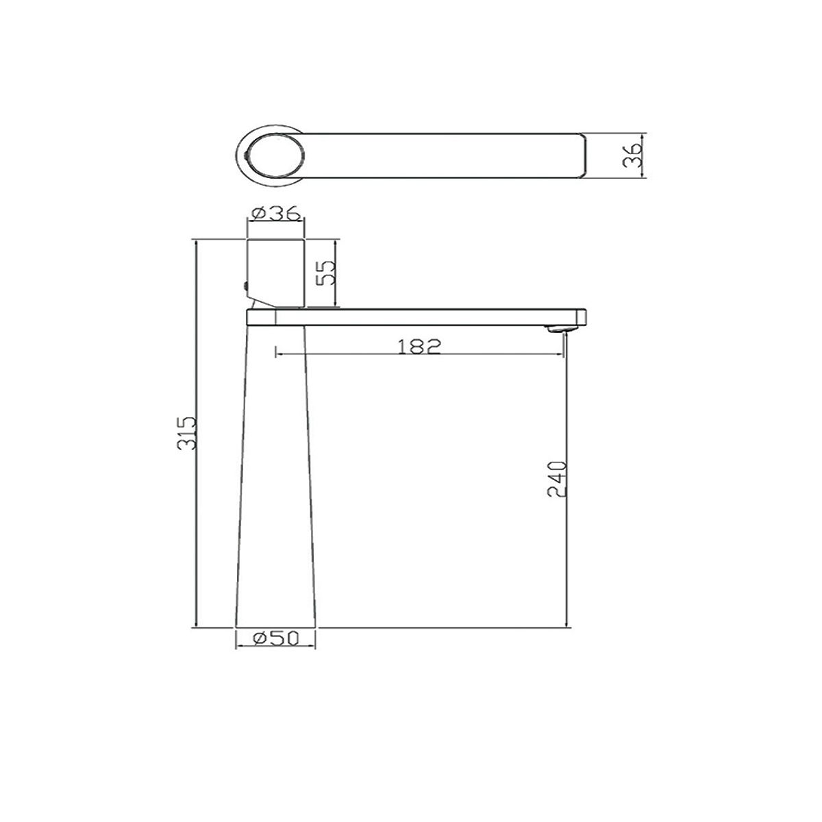Baterie lavoar Pilar, Auriu Mat, inaltime 31.5 cm, montaj pe blat