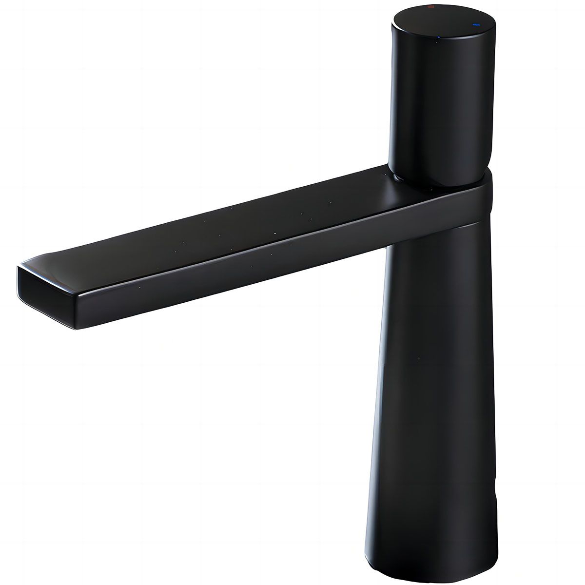 Baterie lavoar Pilar, Negru Mat, inaltime 18.5 cm, montaj pe lavoar