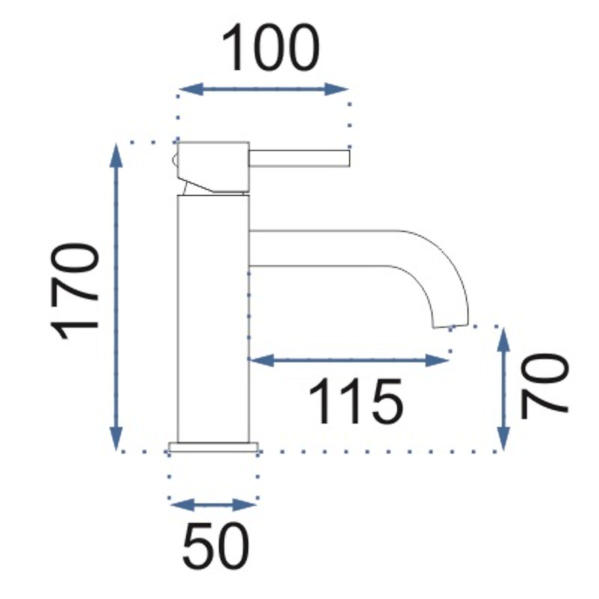 Baterie lavoar REA Gusto Two Low, montaj pe lavoar, perlator, finisaj Negru Mat