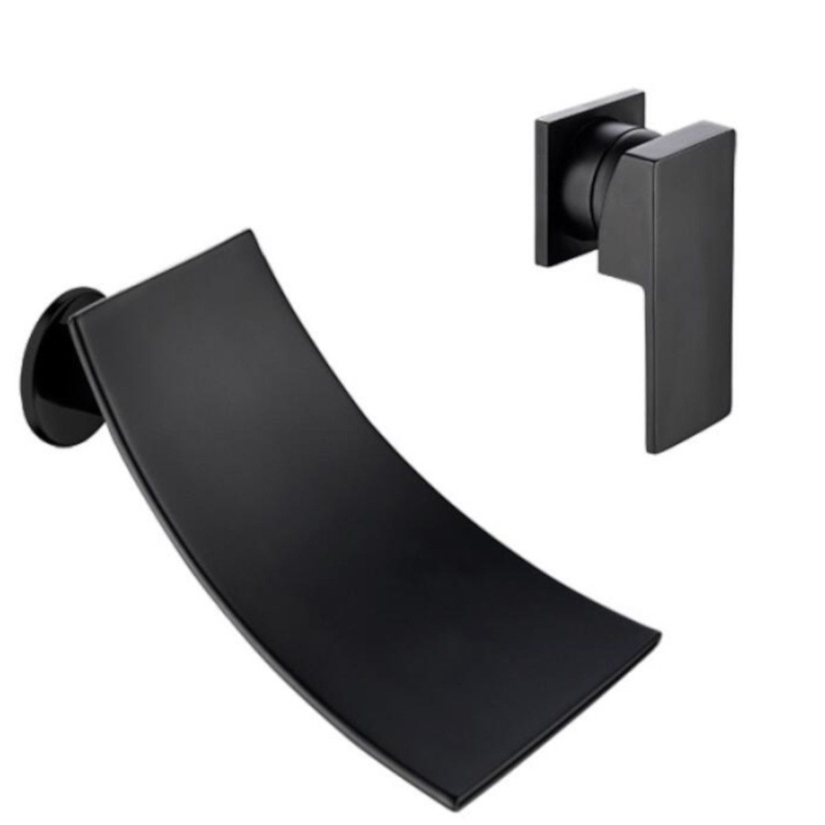 Baterie lavoar Sliper, Negru Mat, montaj incastrat in perete