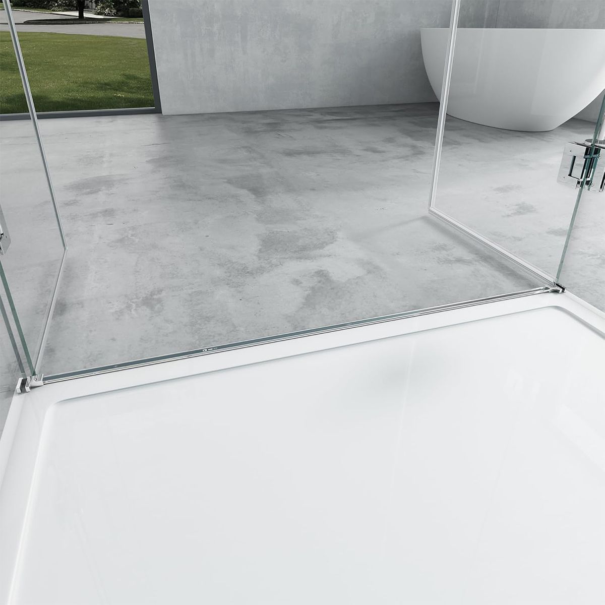 Cabina EGO-40, 3 laturi, usi Batante deschidere 180 grade, sticla 8 mm, Dimensiuni 80-90x120