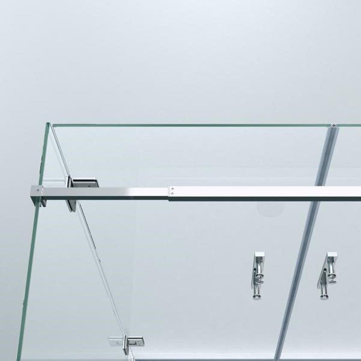 Cabina EGO-40, 3 laturi, usi Batante deschidere 180 grade, sticla 8 mm, Dimensiuni 80-90x120