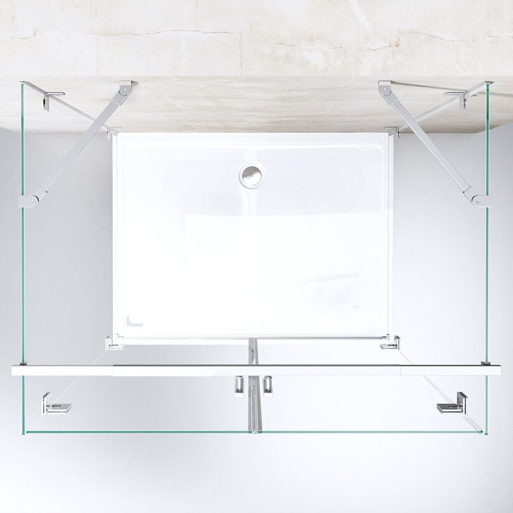 Cabina EGO-40, 3 laturi, usi Batante deschidere 180 grade, sticla 8 mm, diferite dimensiuni