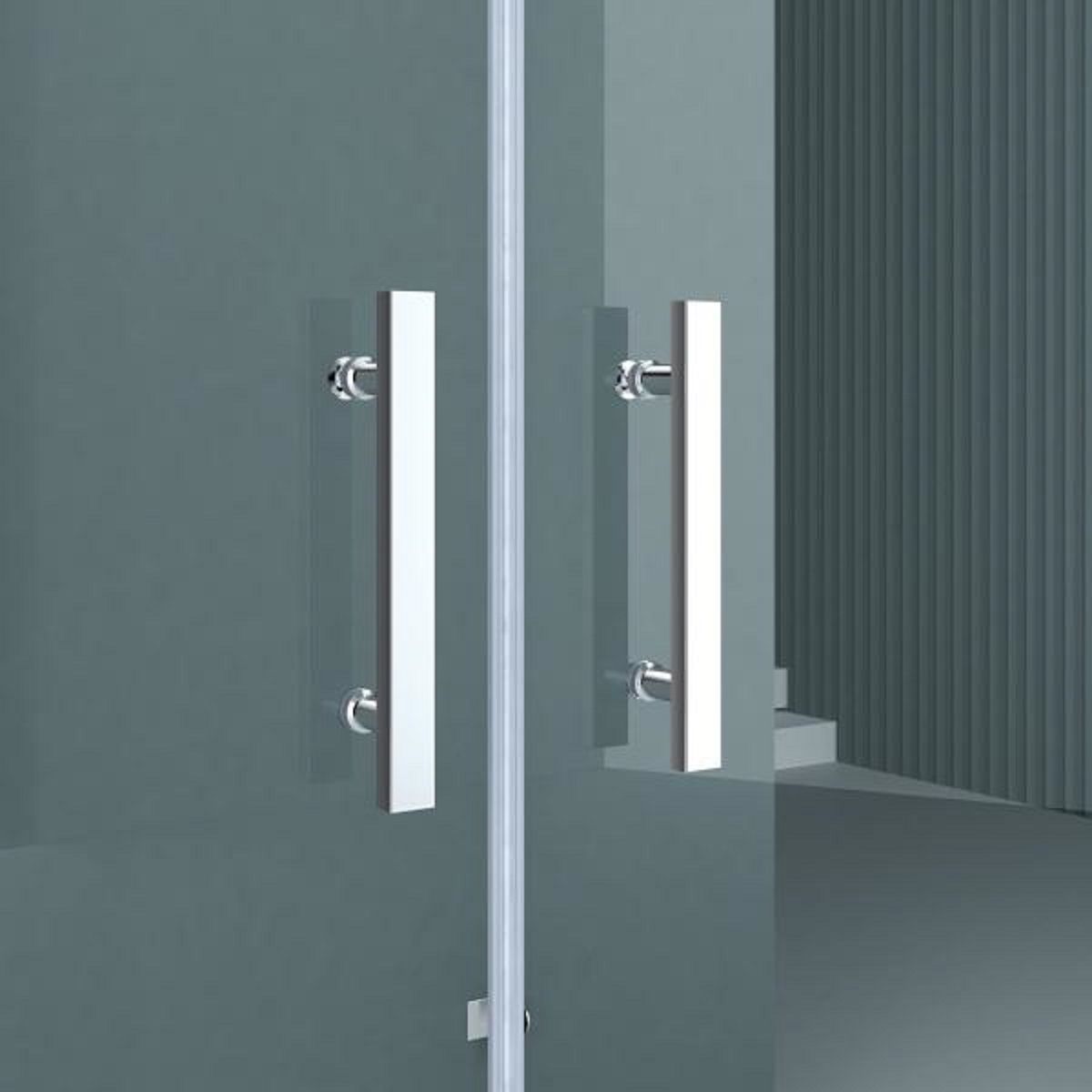 Cabina EGO-40, 3 laturi, usi Batante deschidere 180 grade, sticla 8 mm, Dimensiuni 80-90x120