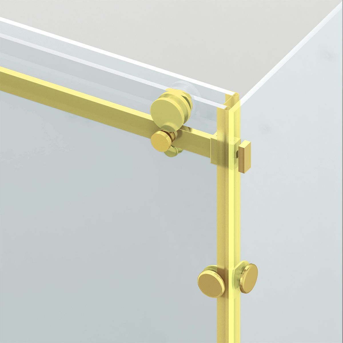 Cabina de dus, 3 laturi, perete fix, usa glisanta, 8 mm, Tratament Nano, Auriu Mat, Dimensiuni 80-90x120-140-160 cm, Solana