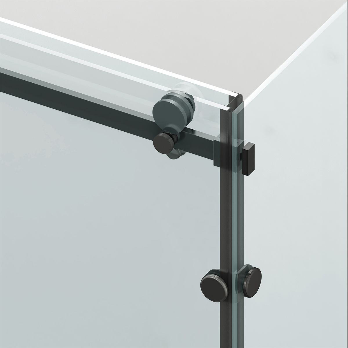 Cabina de dus, 3 laturi, perete fix, usa glisanta, 8 mm, Tratament Nano, Negru Mat, Dimensiuni 70-90x100-120-160 cm, Solana