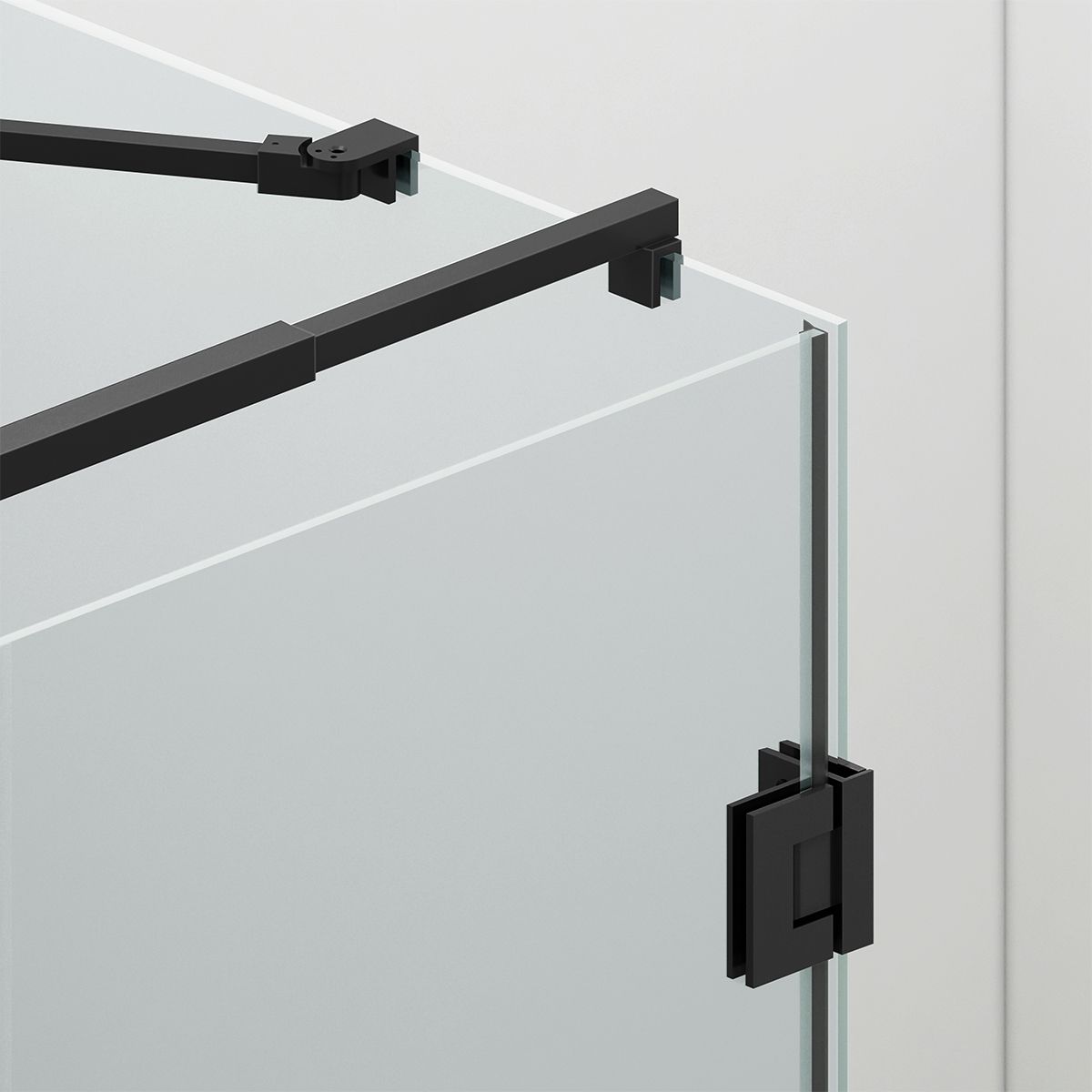 Cabina de dus, 3 laturi, Usa batanta, Negru Mat, Sticla 8 mm, Tratament Nano, Dimensiuni 70-80-90x100-120 cm, Trinity