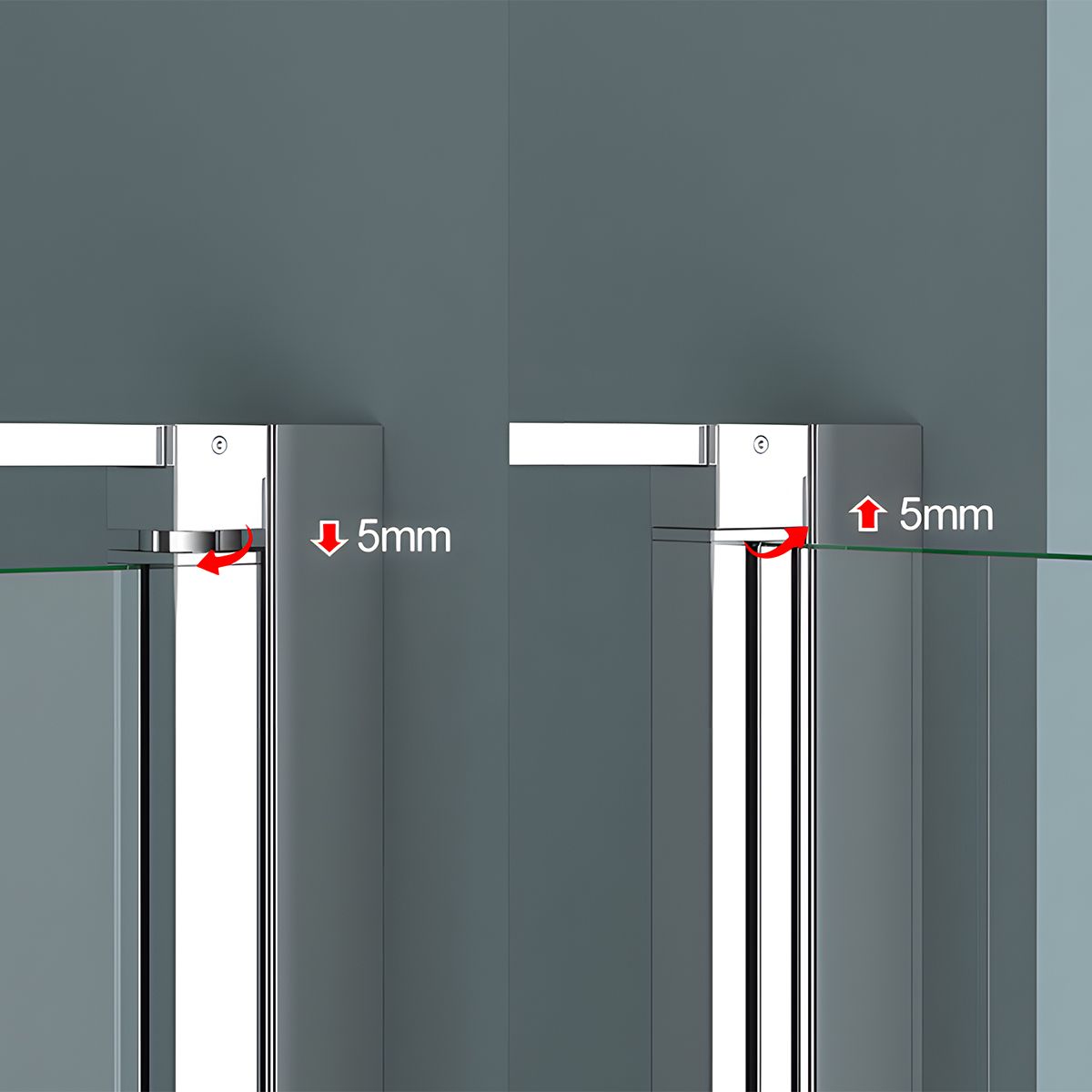 Cabina de dus, perete fix, usa batanta, sticla 8 mm, securizata, profil, maner Crom, dimensiuni: 90-100 x 90-100, Ego-36