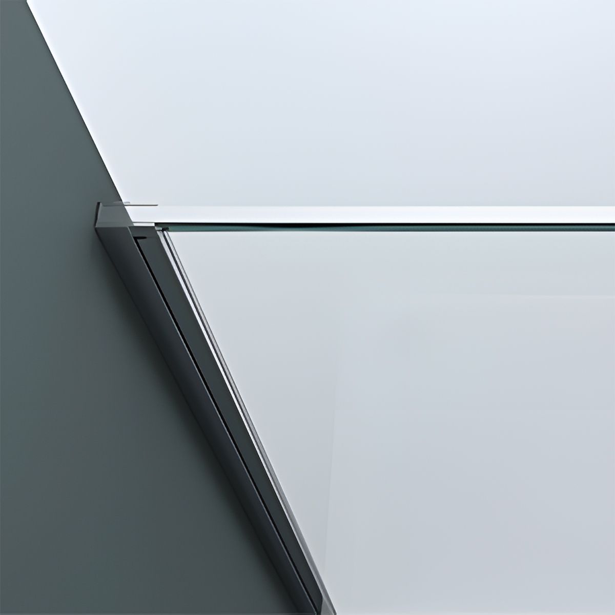 Cabina de dus, perete fix, usa batanta, sticla 8 mm, securizata, profil, maner Crom, dimensiuni: 90-100 x 90-100, Ego-36