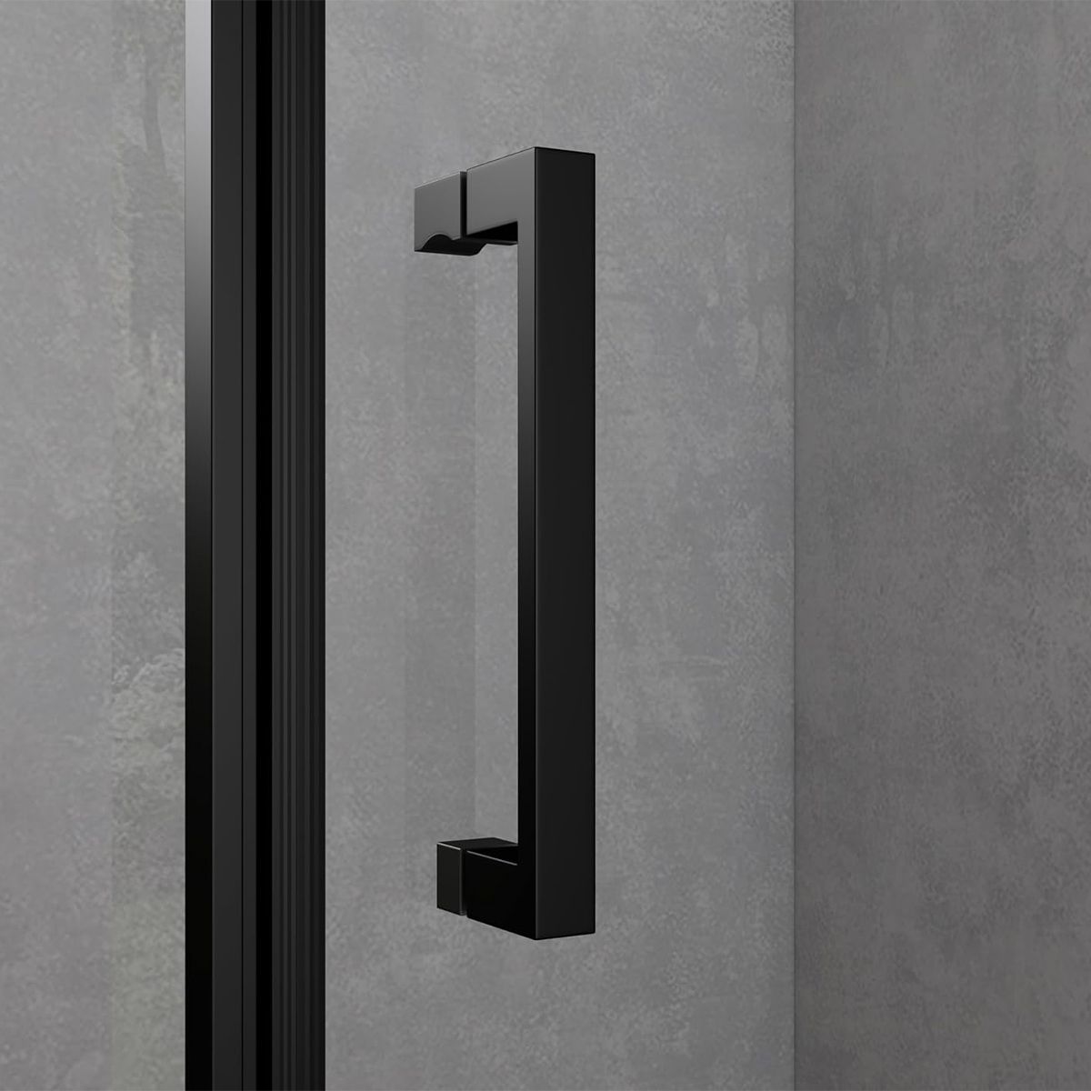 Cabina de dus, perete fix, usa batanta, sticla 8 mm, securizata, profil, maner Negru, dimensiuni: 90-100 x 90-100, Ego-36