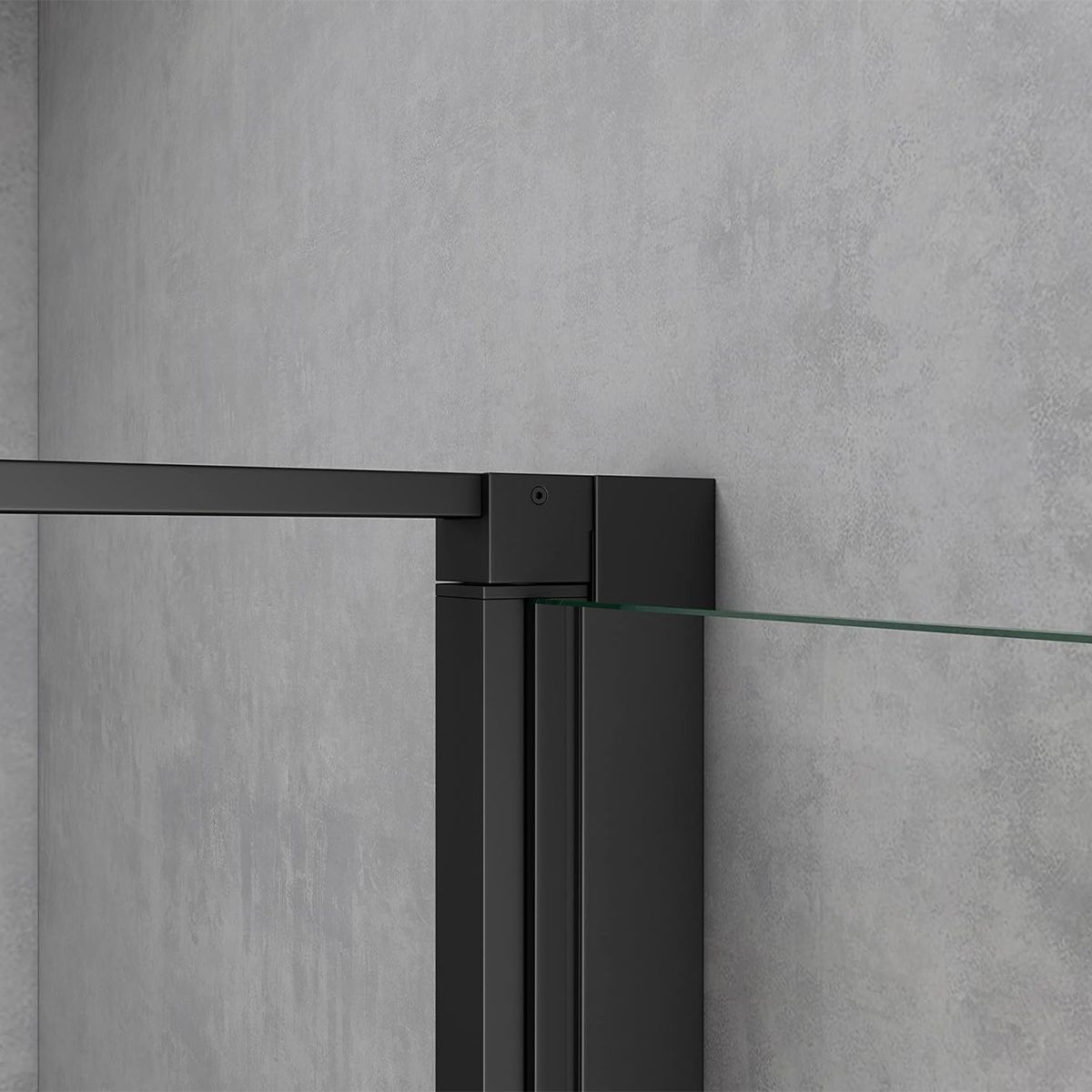 Cabina de dus, perete fix, usa batanta, sticla 8 mm, securizata, profil, maner Negru, dimensiuni: 90-100 x 90-100, Ego-36