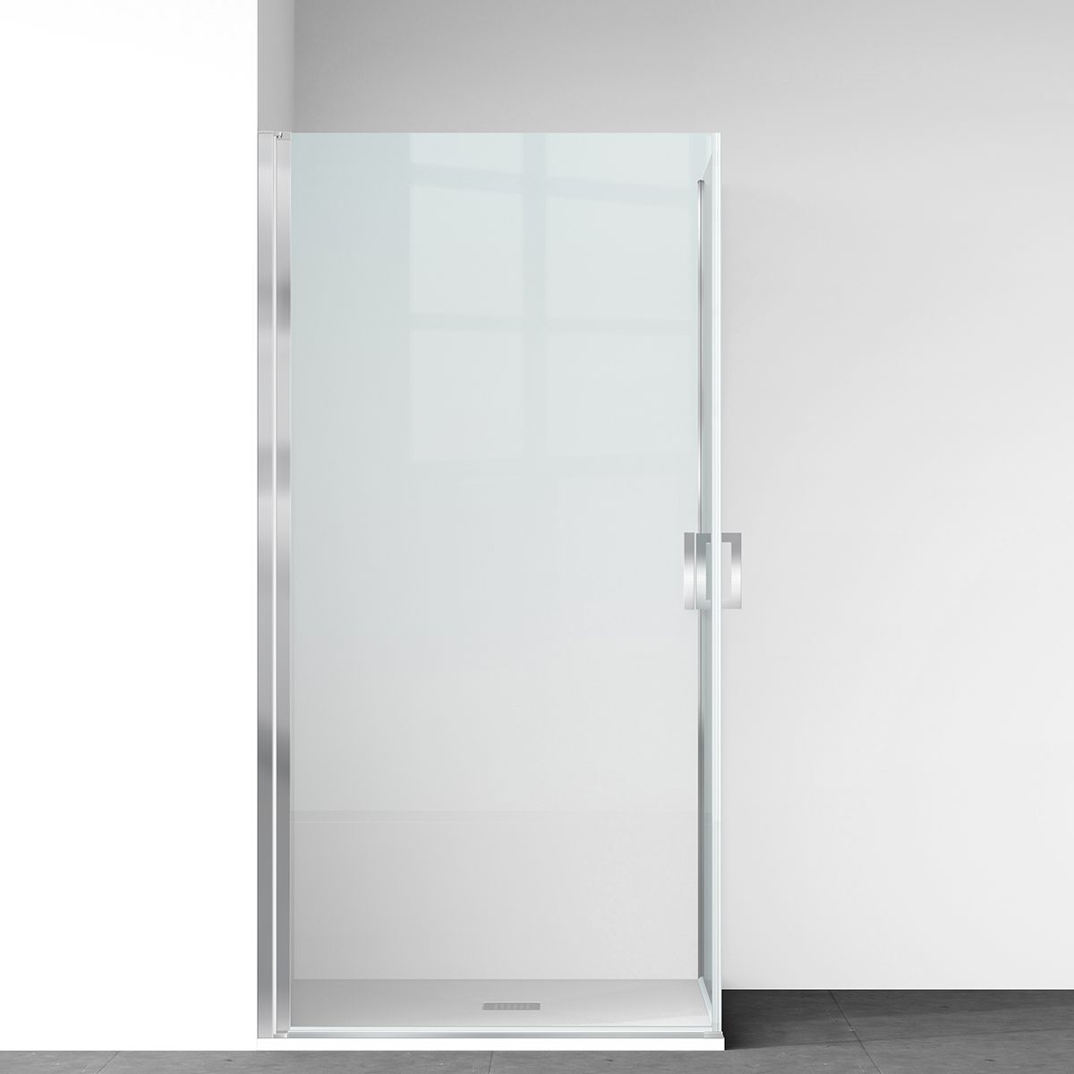 Cabina de dus, sticla securizata 6mm , Transparent, Crom, 2 usi Batante,dimensiuni 70,80,90 x 195 cm, Hera