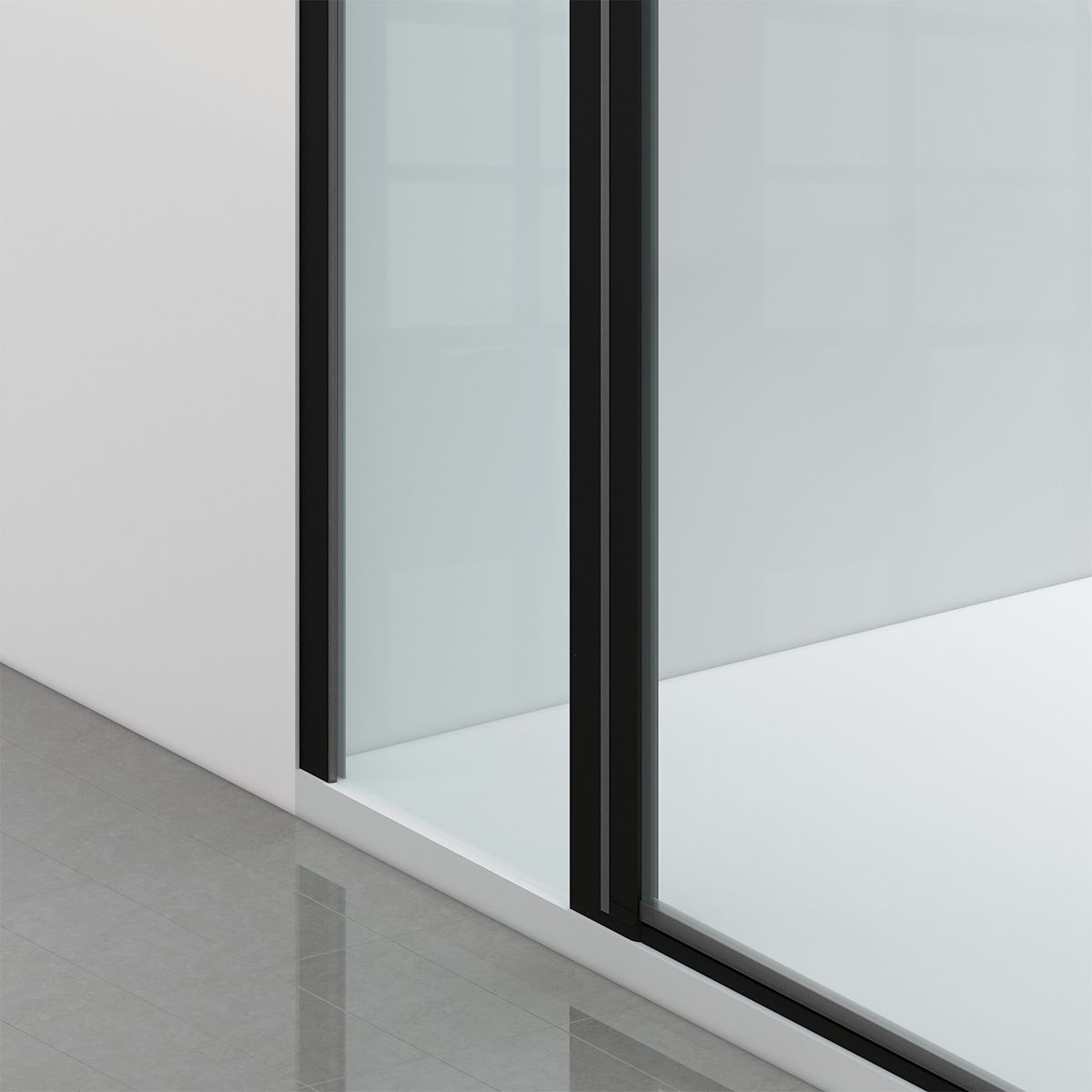 Cabina de dus, sticla securizata 6mm , Transparent, Negru, 2 usi Batante, dimensiuni: 80-90x120 cm, Axis