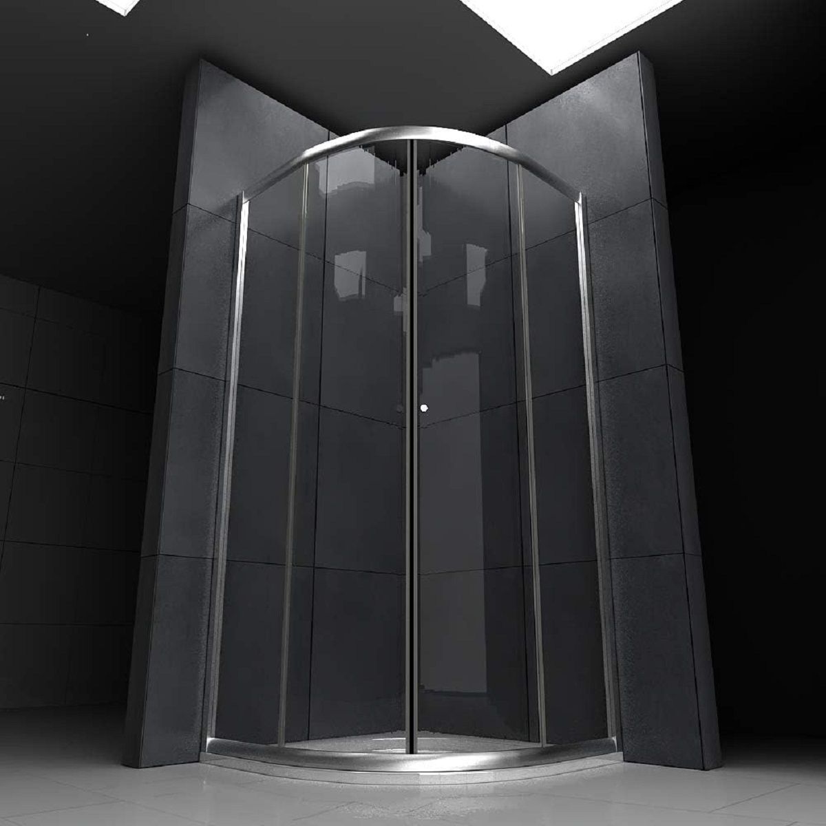 Cabina de dus, usi glisante, crom, sticla 6 mm, 90 x 90 x 190 cm, fara cadita, Nano Easy Clean, Timon