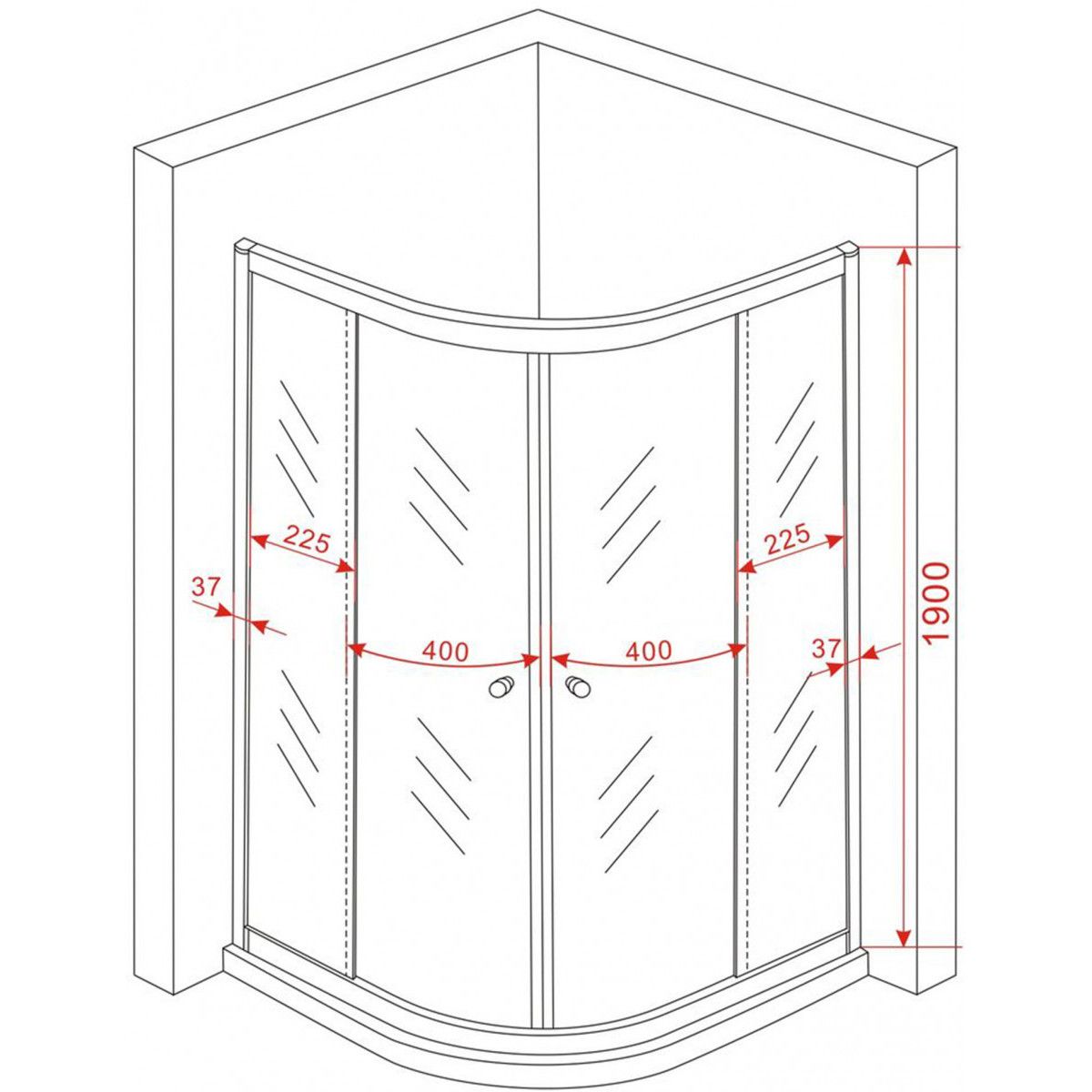 Cabina de dus, usi glisante, crom, sticla 6 mm, 90 x 90 x 190 cm, fara cadita, Nano Easy Clean, Timon