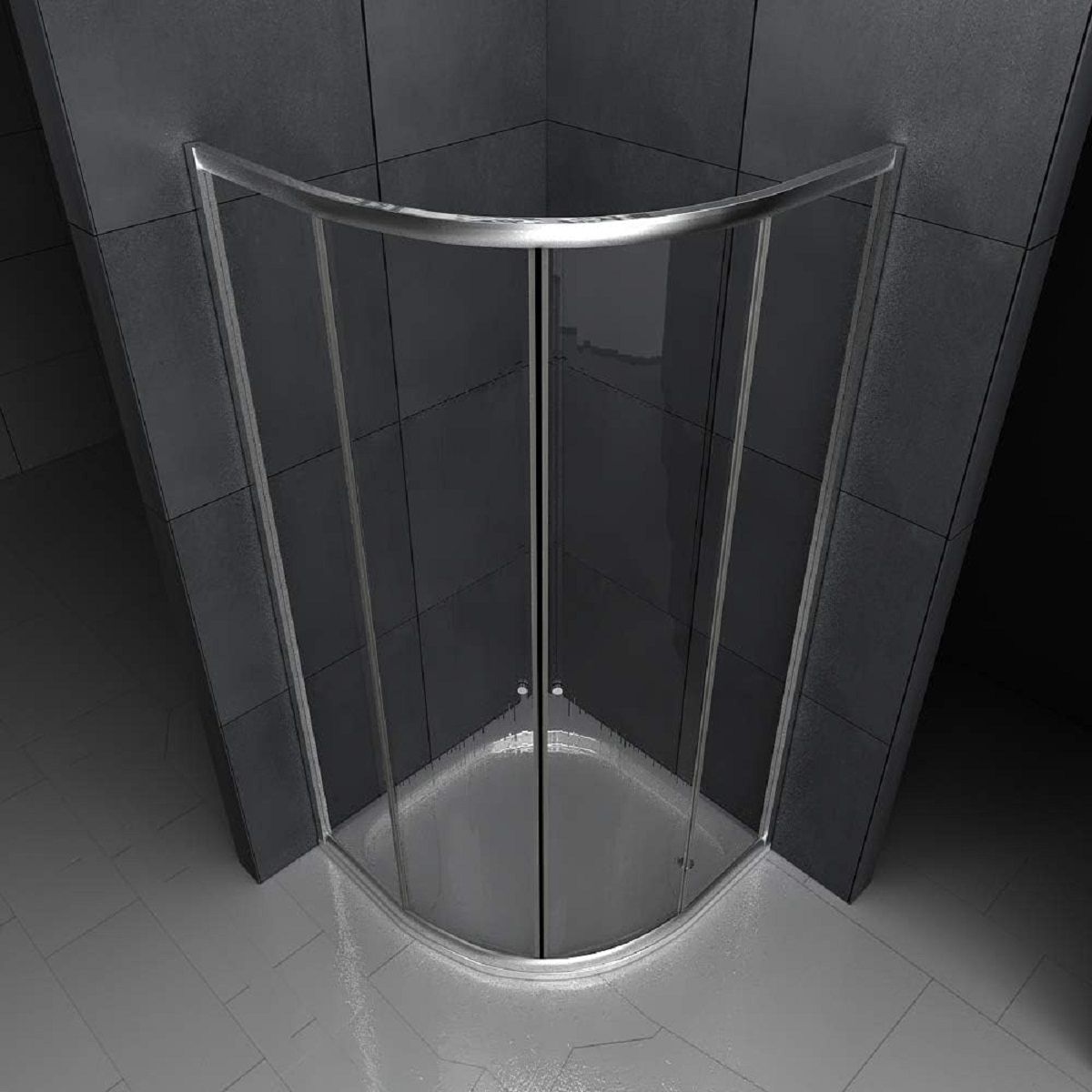 Cabina de dus, usi glisante, crom, sticla 6 mm, 90 x 90 x 190 cm, fara cadita, Nano Easy Clean, Timon