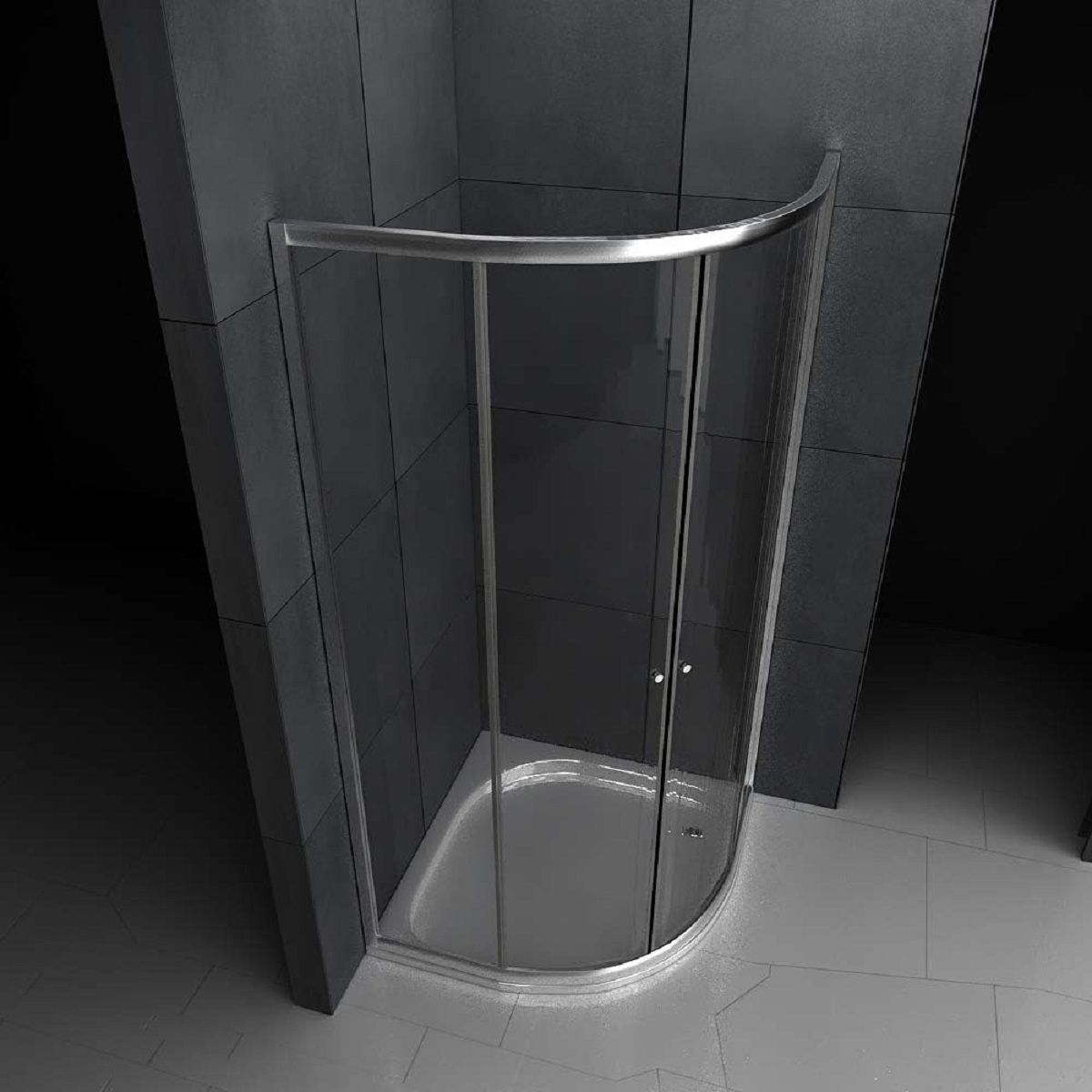 Cabina de dus, usi glisante, crom, sticla 6 mm, 90 x 90 x 190 cm, fara cadita, Nano Easy Clean, Timon