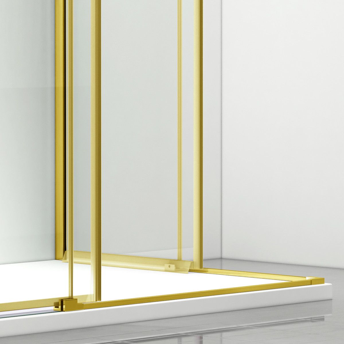 Cabina dus, 2 Usi Glisante, sticla securizata de 6 mm, 80-100 x 80-100 cm, profil Auriu mat, Medea