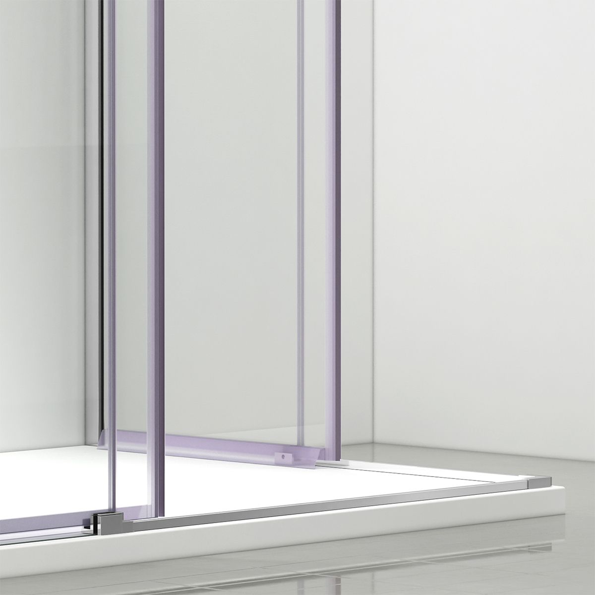 Cabina dus, 2 Usi Glisante, sticla securizata de 6 mm, 80-100 x 80-100 cm, profil Crom, Medea