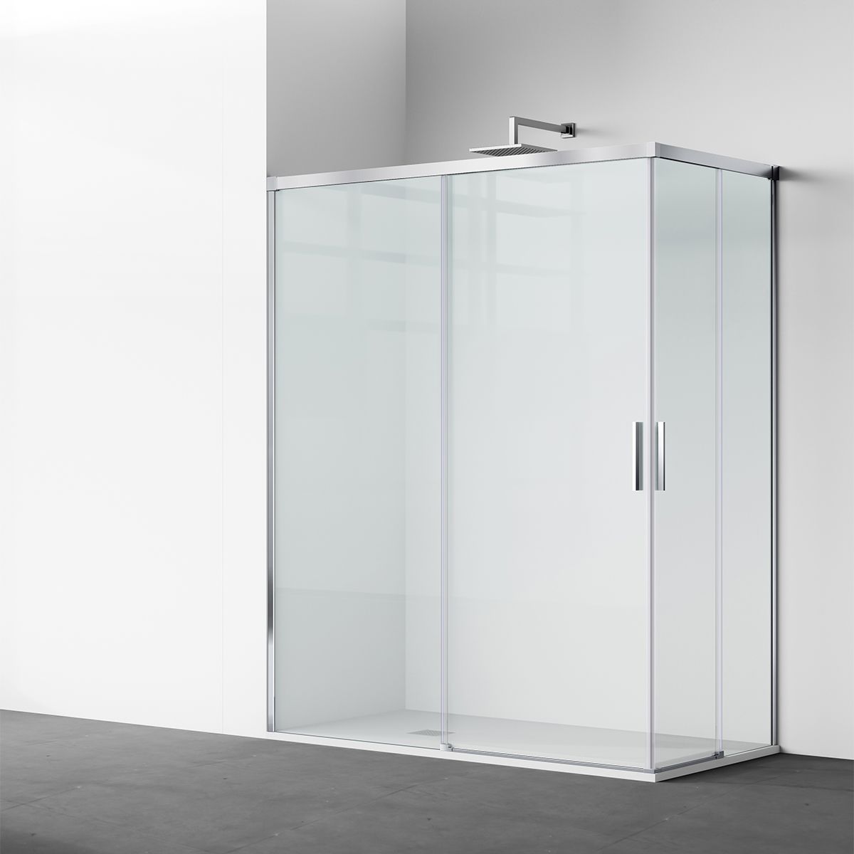 Cabina dus, 2 Usi Glisante, sticla securizata de 6 mm, 80-100 x 80-100 cm, profil Crom, Medea