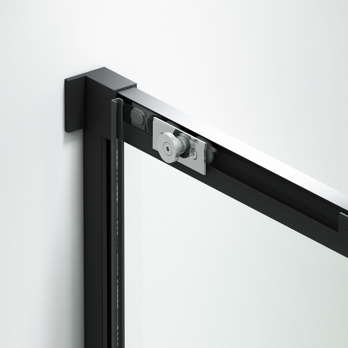 Cabina dus, 2 Usi Glisante, sticla securizata de 6 mm, 80-100 x 80-100 cm, profil Negru Mat, Medea