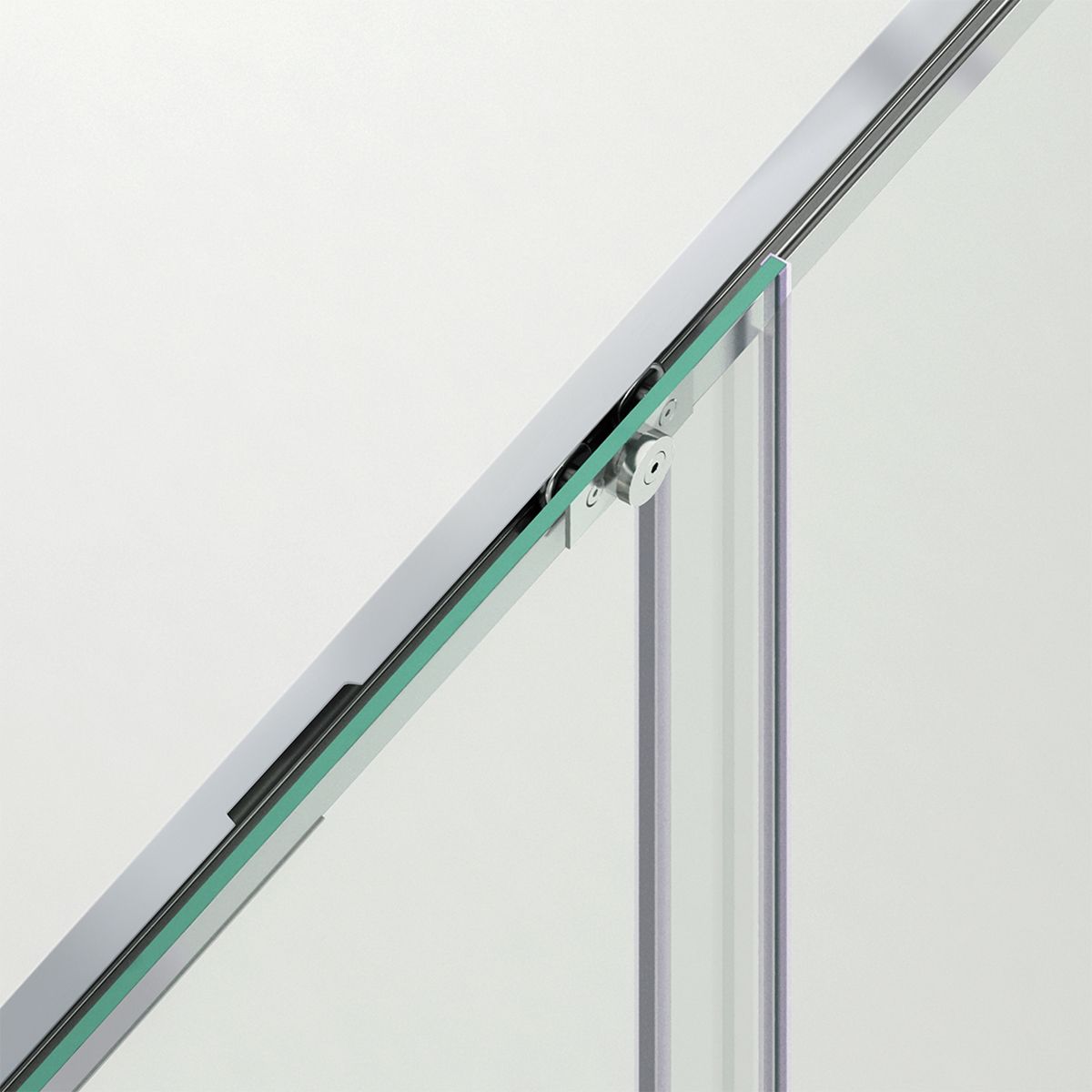 Cabina dus, perete fix si usa glisanta, sticla securizata de 6 mm, 70-90 x 90-160 cm, profil si maner Crom, Hanes