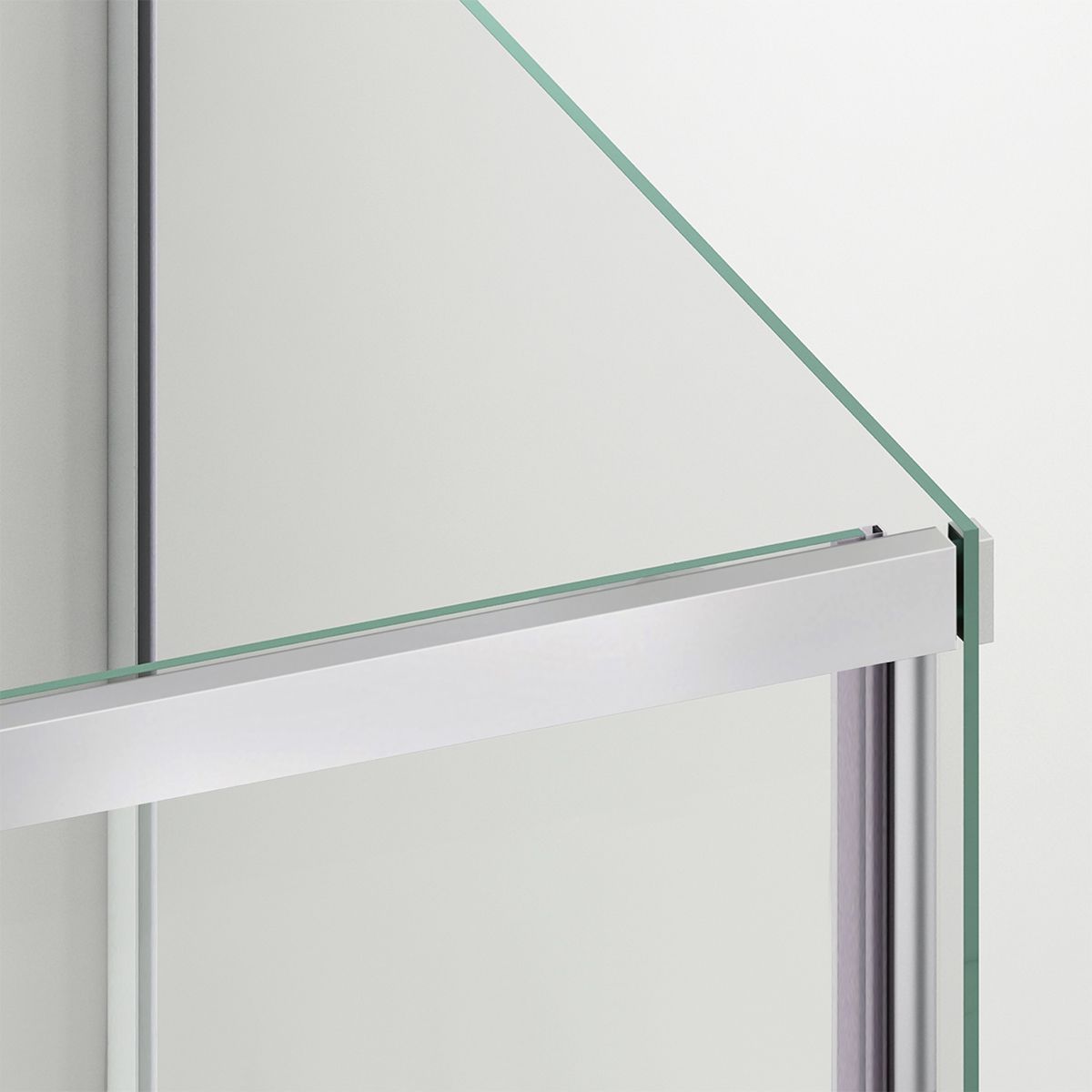 Cabina dus, perete fix si usa glisanta, sticla securizata de 6 mm, 70-90 x 90-160 cm, profil si maner Crom, Hanes