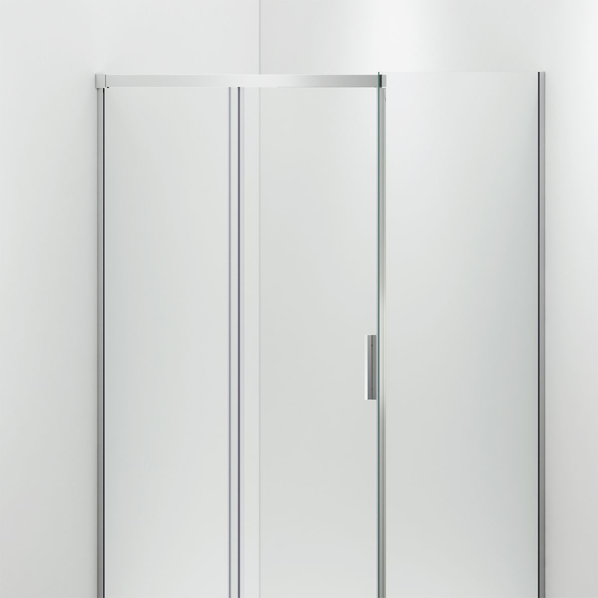 Cabina dus, perete fix si usa glisanta, sticla securizata de 6 mm, 70-90 x 90-160 cm, profil si maner Crom, Hanes