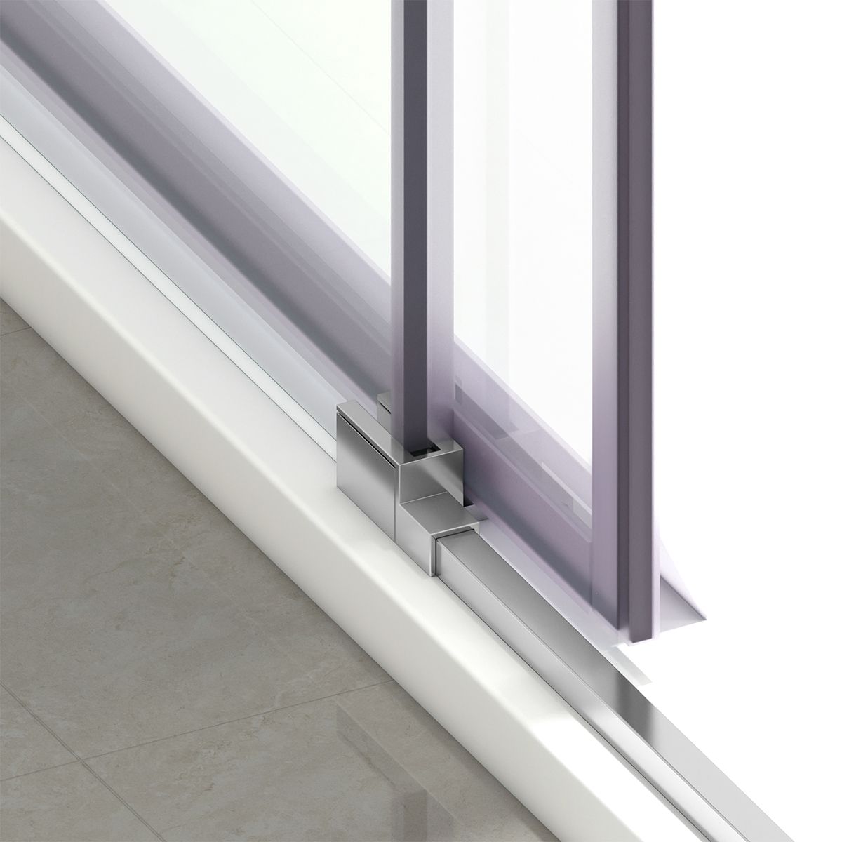 Cabina dus, perete fix si usa glisanta, sticla securizata de 6 mm, 70-90 x 90-160 cm, profil si maner Crom, Hanes