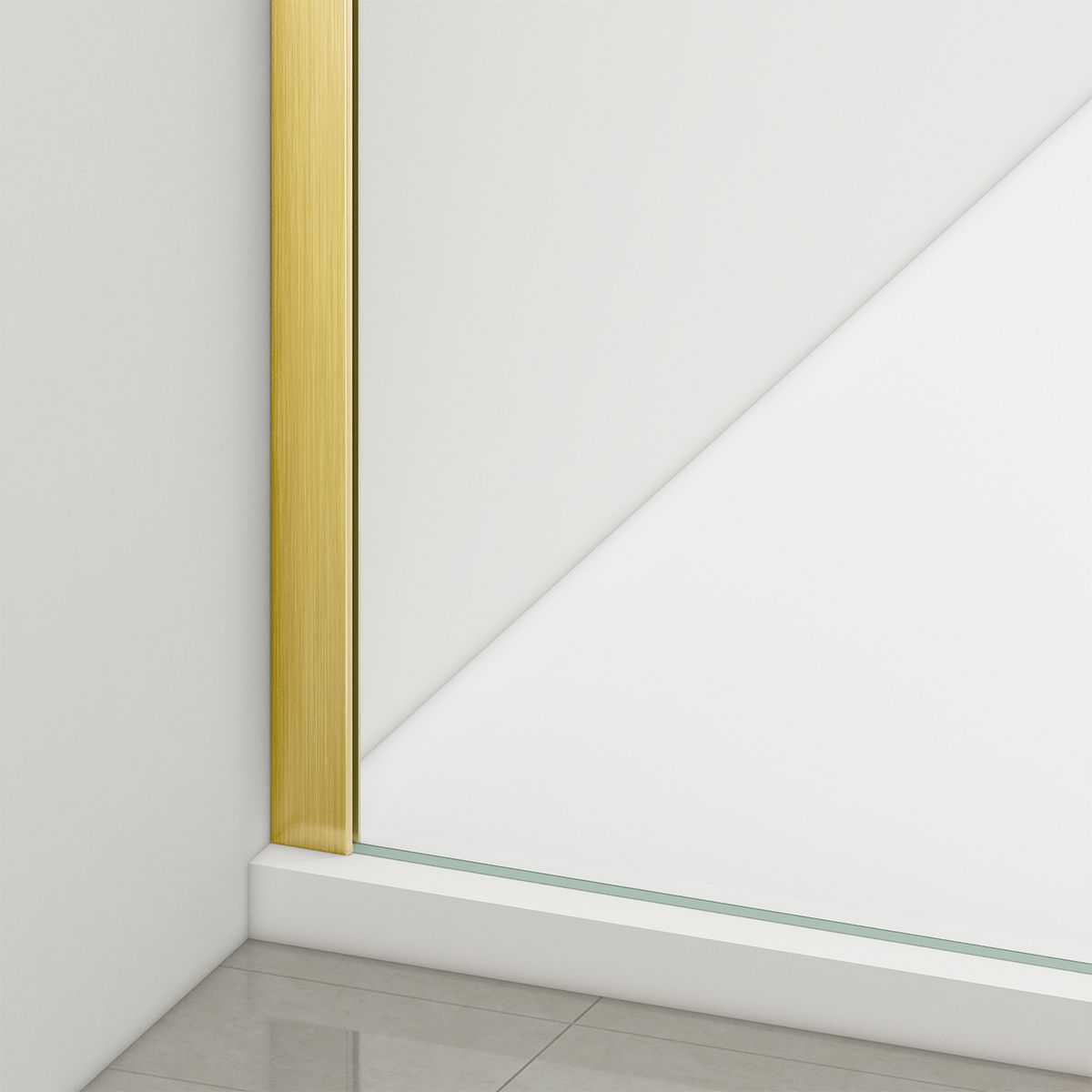 Cabina dus, perete fix si usa glisanta, sticla securizata de 6 mm, 70x90 x 100-180 cm, profil si maner Auriu Mat, Hanes