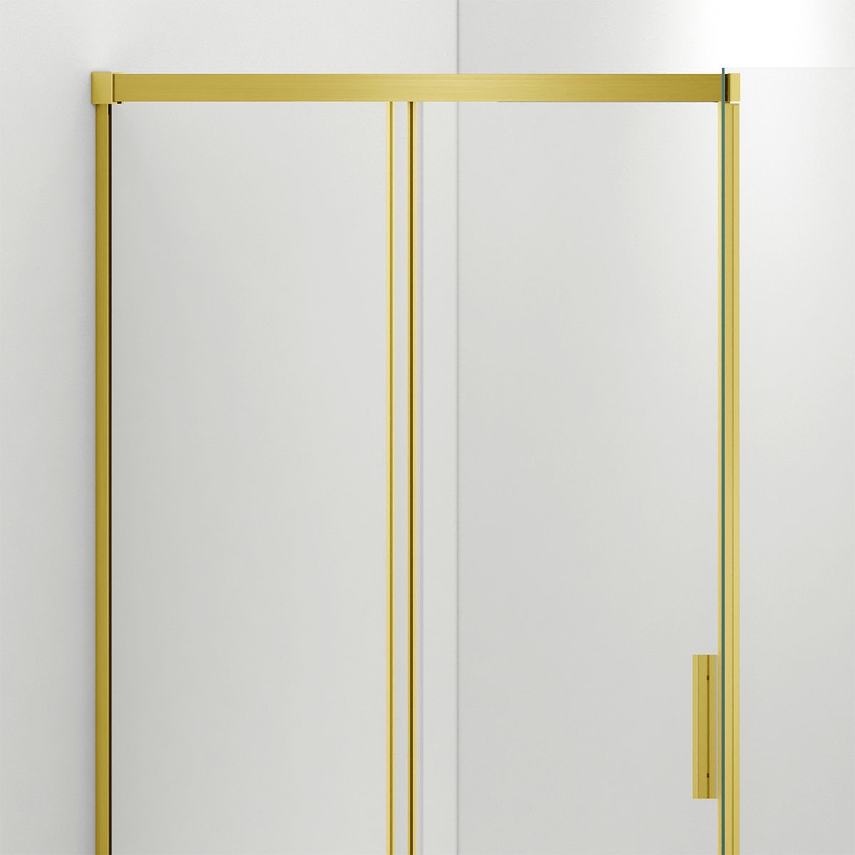 Cabina dus, perete fix si usa glisanta, sticla securizata de 6 mm, 70x90 x 100-180 cm, profil si maner Auriu Mat, Hanes