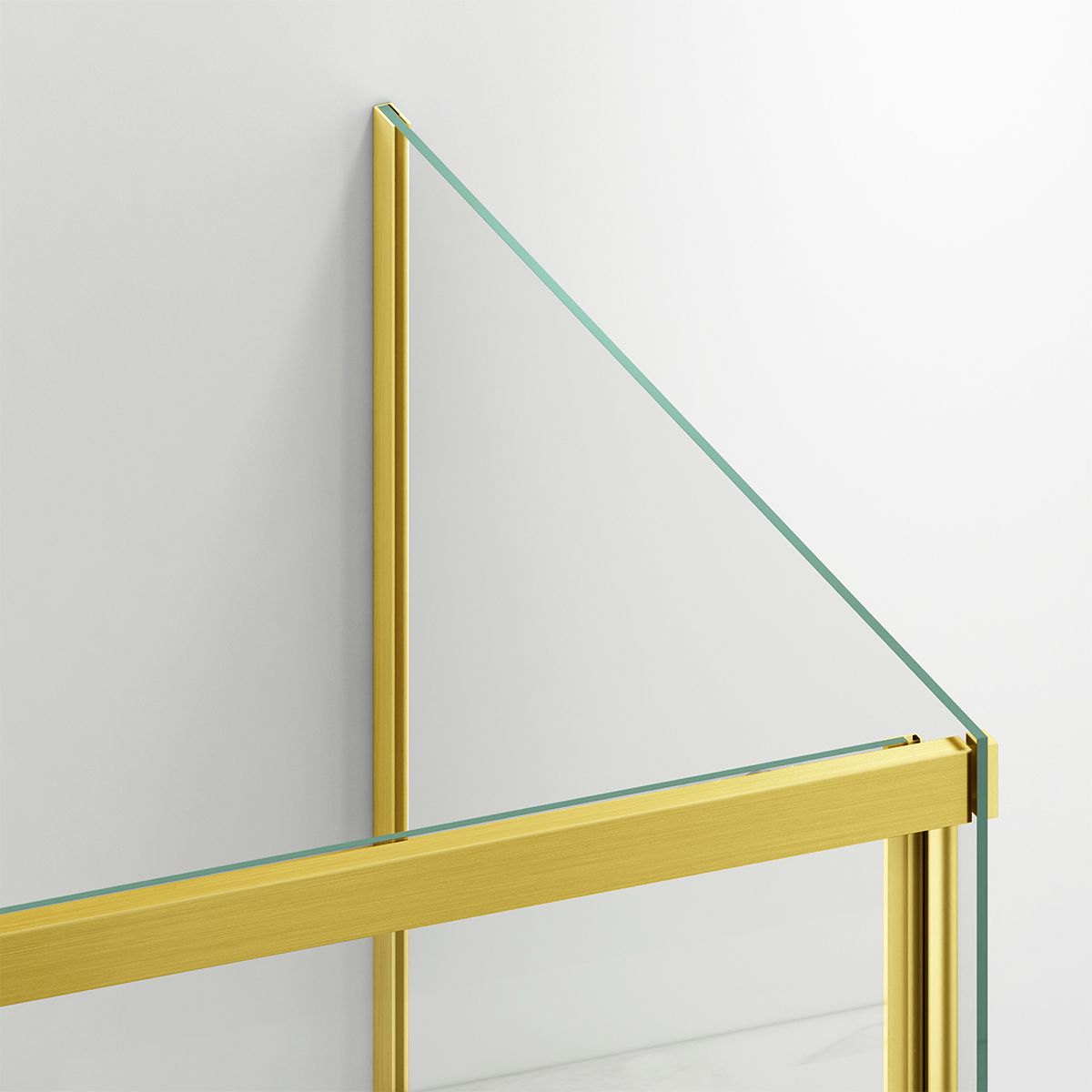 Cabina dus, perete fix si usa glisanta, sticla securizata de 6 mm, 70x90 x 100-180 cm, profil si maner Auriu Mat, Hanes